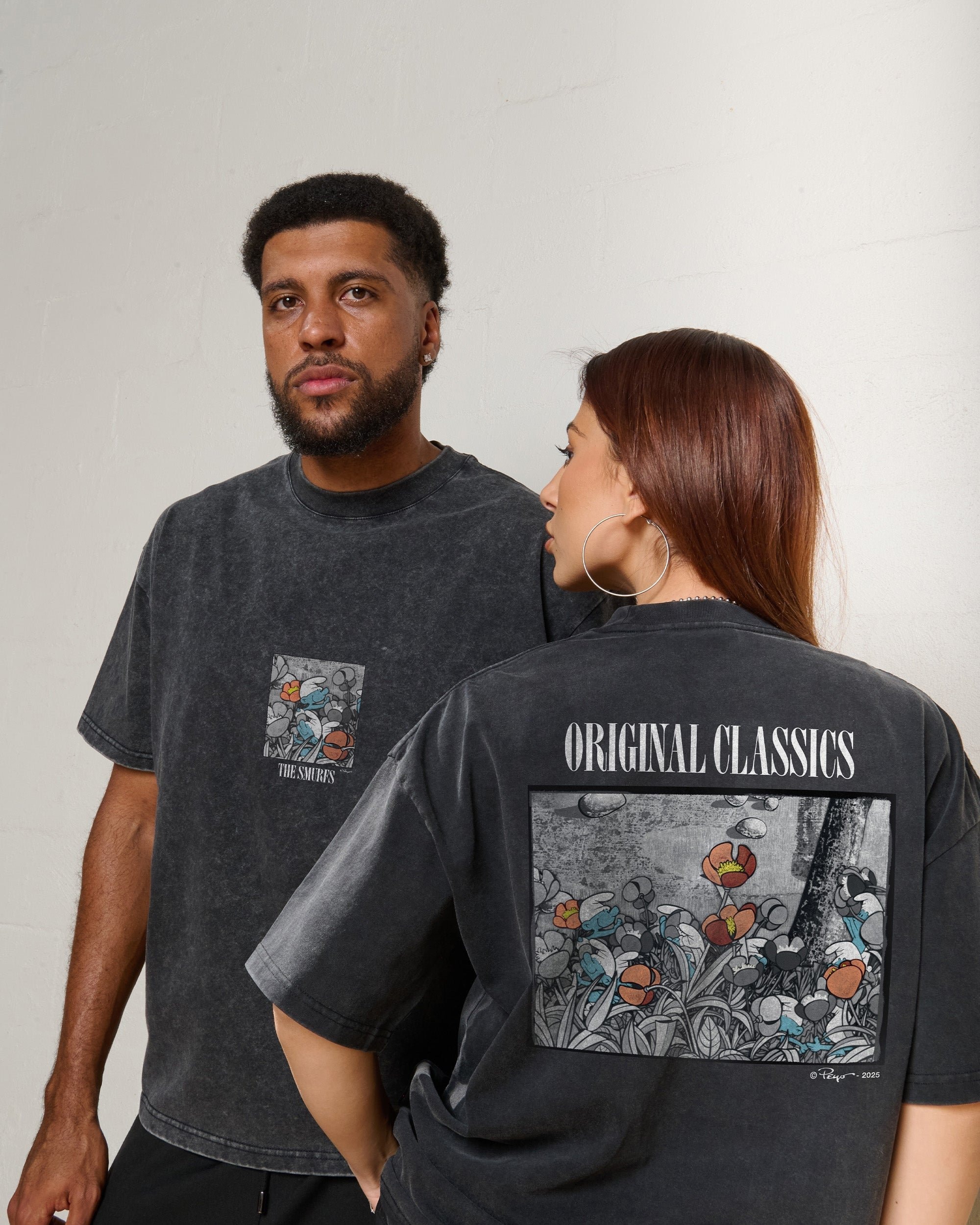 Smurfs Original Classic Oversized Graphic T-Shirt Unisex 100% Combed Cotton