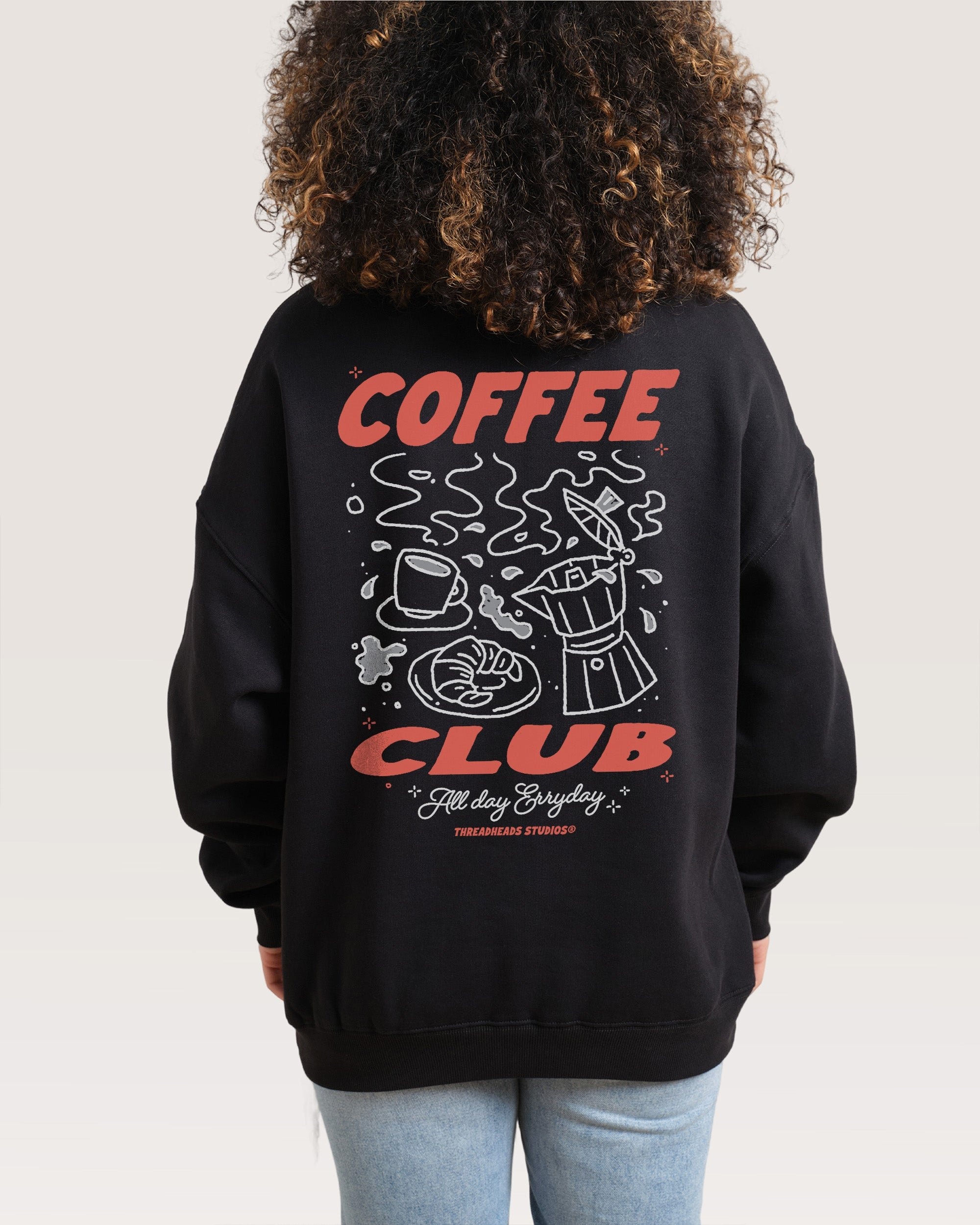Coffee Club Unisex Sweatshirt - Premium 340gsm Cotton Poly Blend Graphic Print