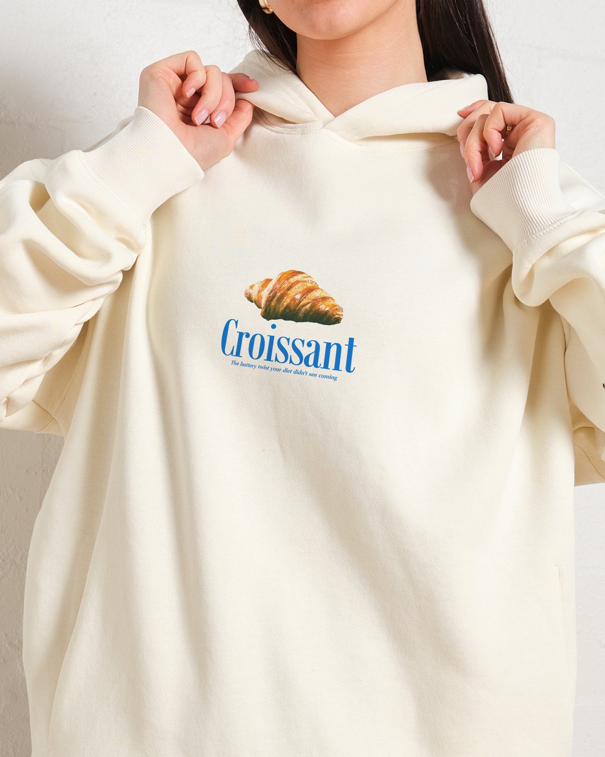 Le Croissant Hoodie - Unisex 90s Boxy Fit, 340gsm Cotton-Poly Blend