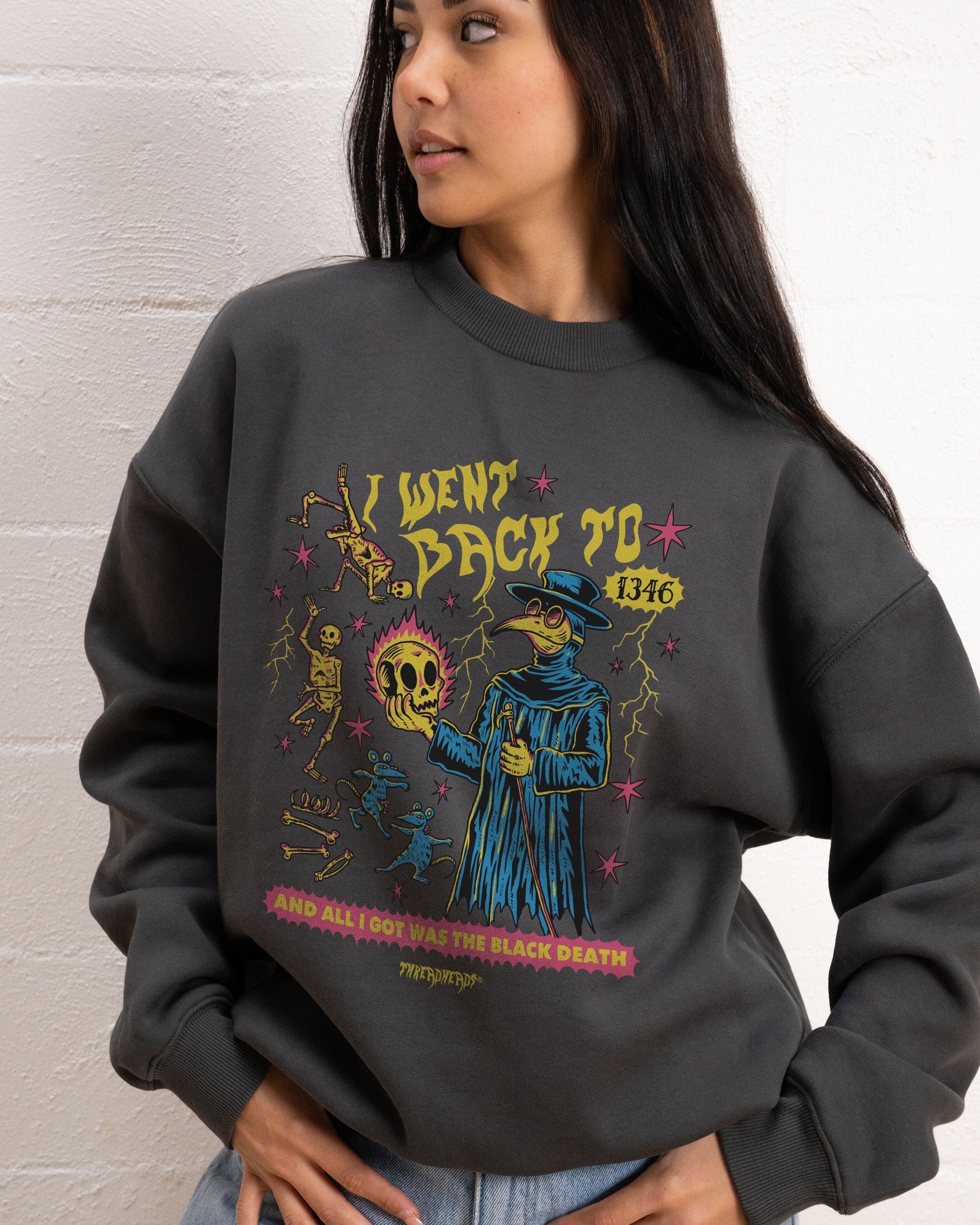 Black Death Unisex Graphic Sweatshirt - 340gsm Cotton Poly Blend by Threadheads
