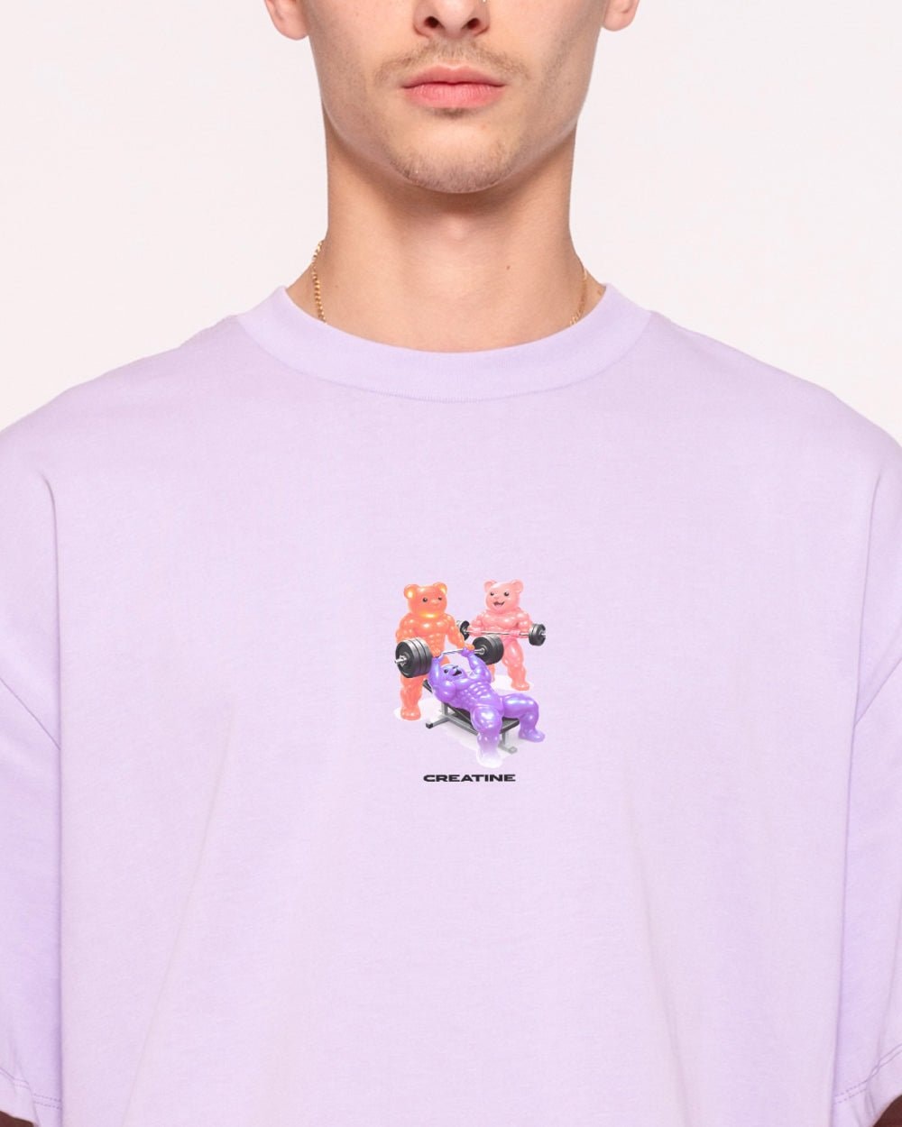 Creatine Gummies Oversized Graphic Tee - Threadheads 90s Boxy Fit 100% Combed Cotton