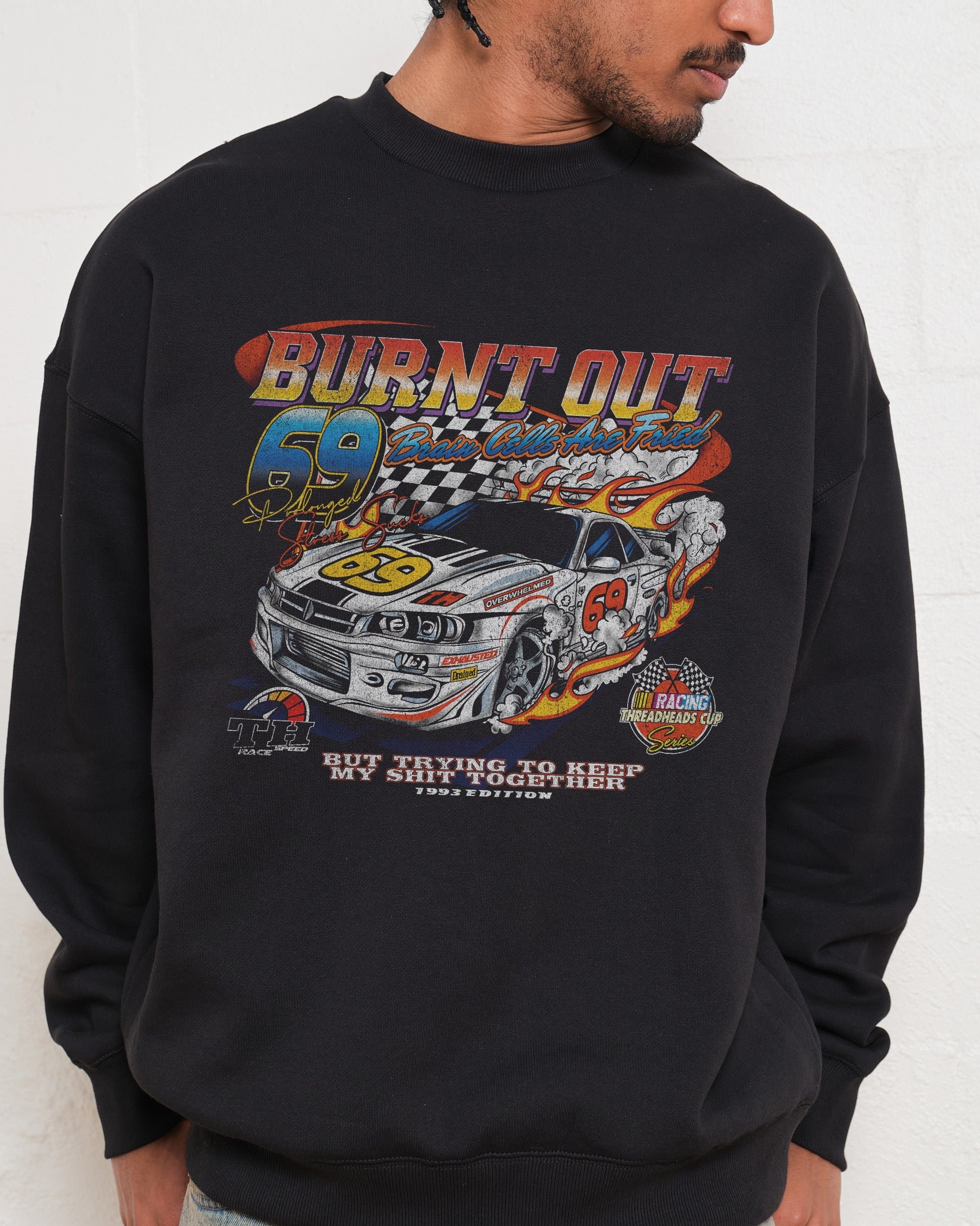 Burnt Out Unisex Graphic Sweatshirt - Premium 340gsm Cotton Poly Blend