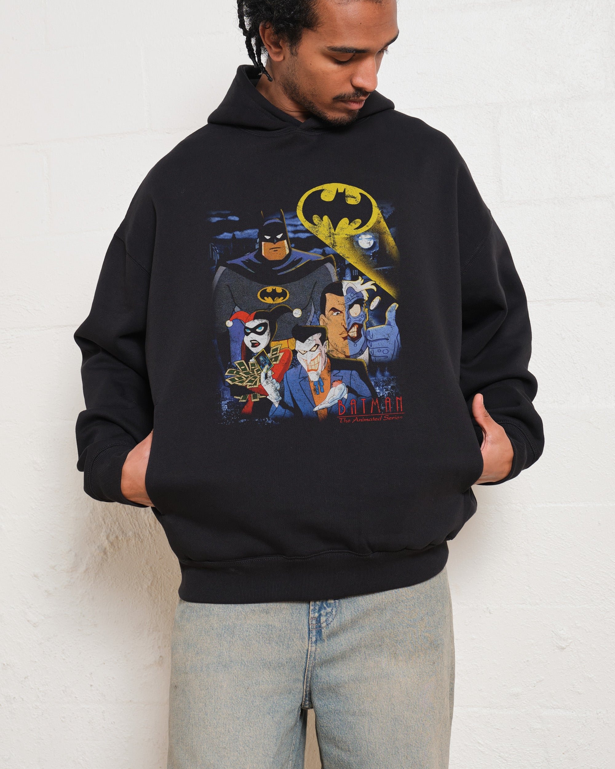 Batman The Animated Series Unisex Hoodie - 90s Boxy Fit 340gsm Cotton-Poly Blend