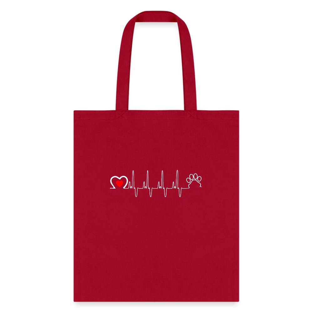 Animal Love Beat Tote Bag - Veterinary Pet Lover Canvas Shoulder Bag