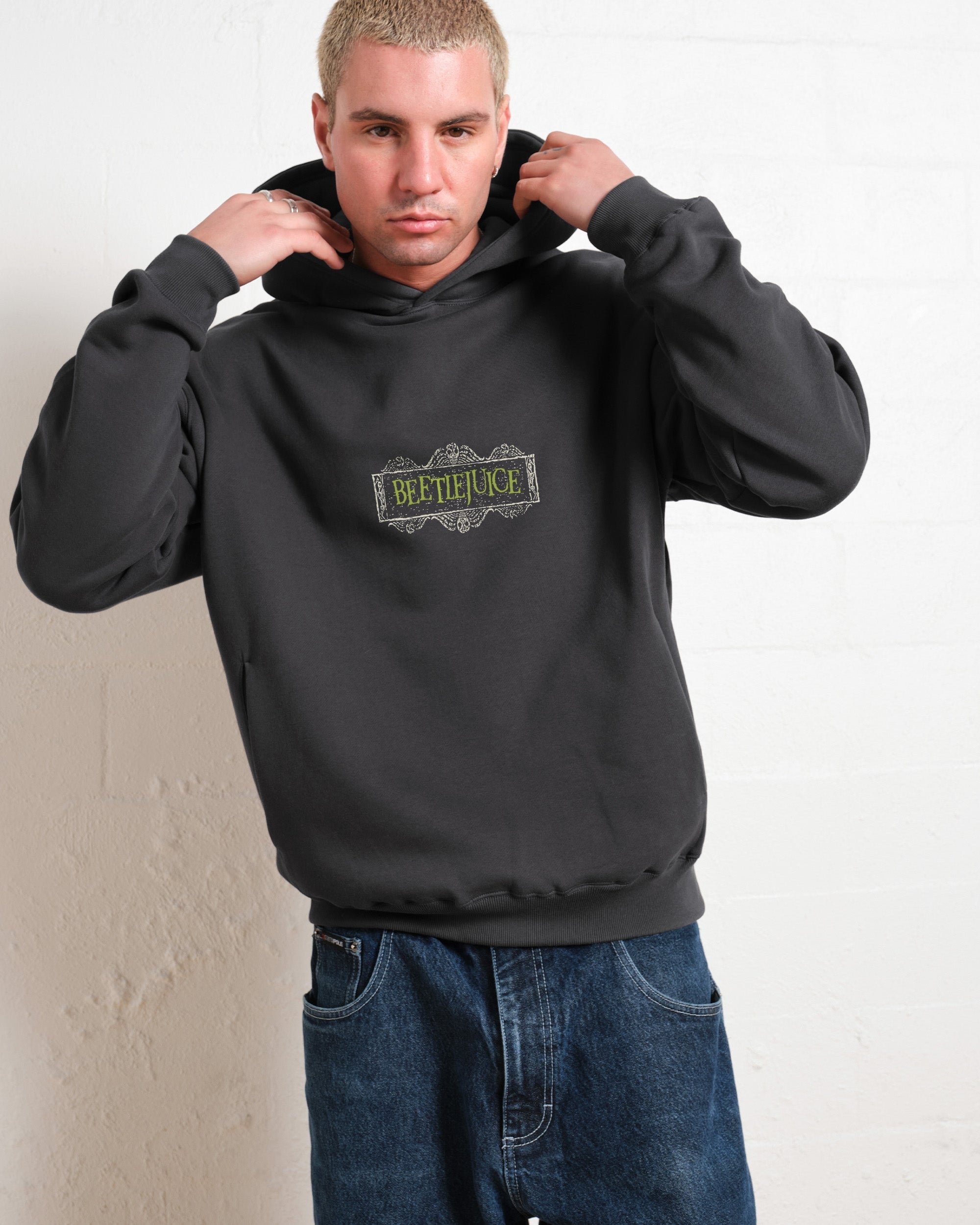 Beetlejuice It's Show Time Unisex Graphic Hoodie - 90s Boxy Fit, 340gsm Cotton-Poly Blend