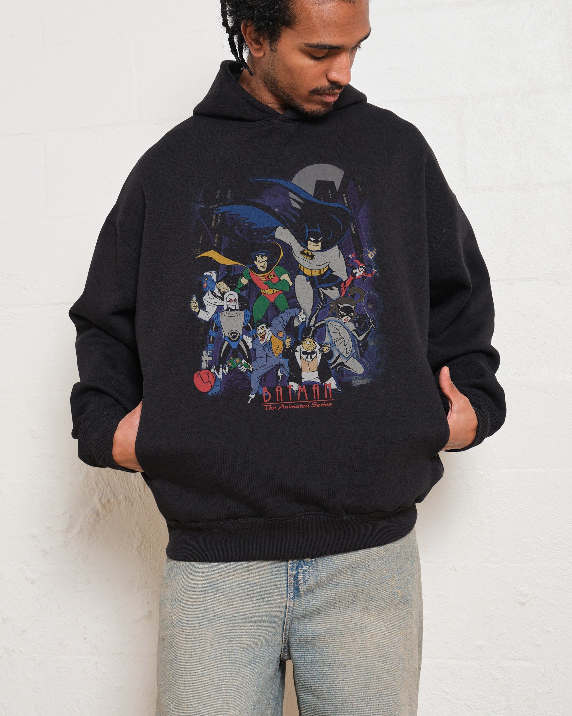 Batman Animated Series Villains Unisex Hoodie - 90s Boxy Fit, 340gsm Cotton-Poly Blend