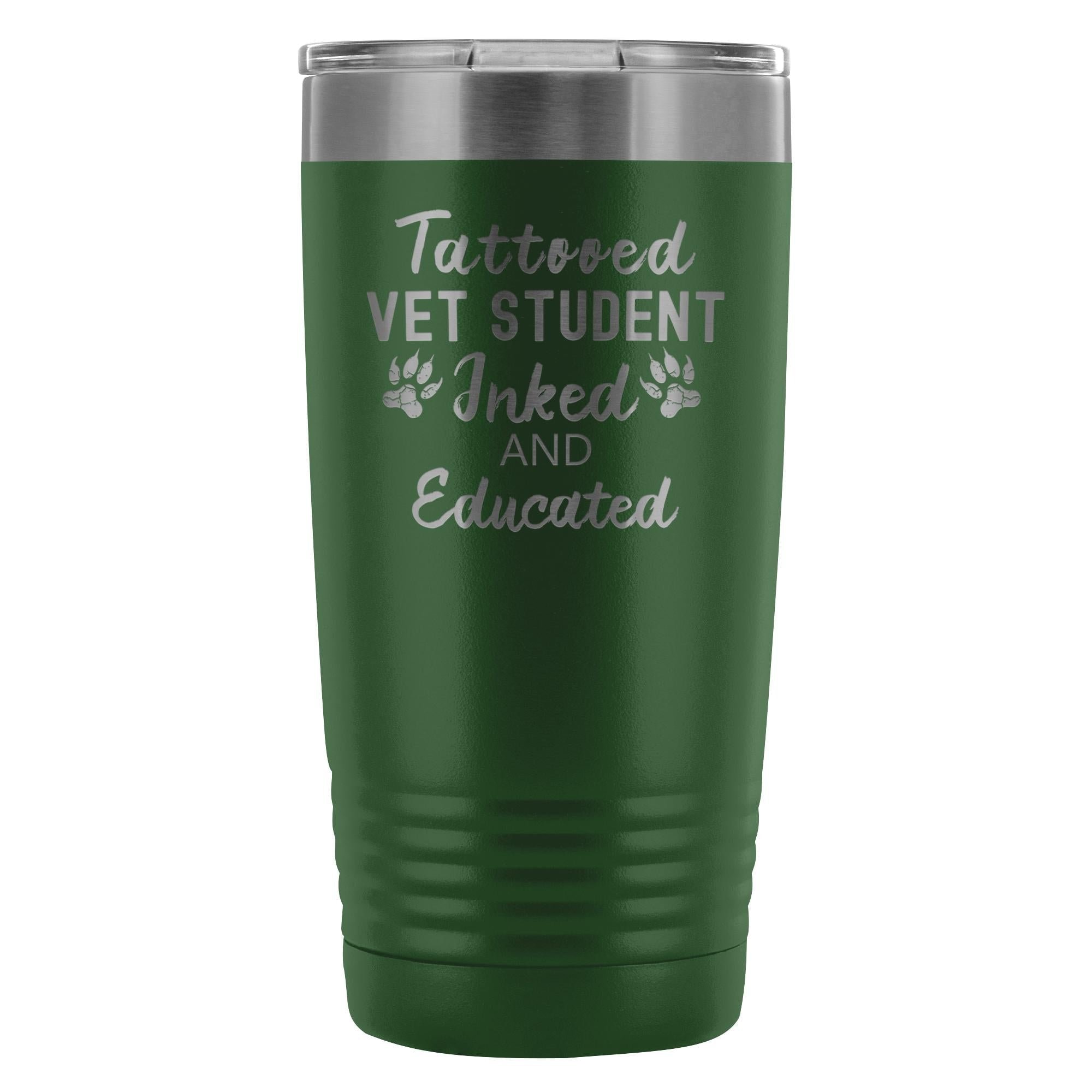 Vet Student Tattooed Inked and Educated 20oz Vacuum Tumbler - Polar Camel