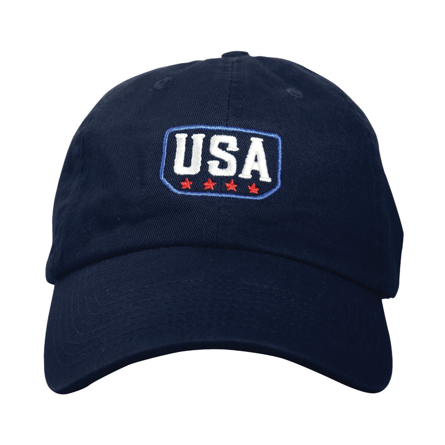 USA Badge Dad Hat - Embroidered Unstructured Cotton Baseball Cap
