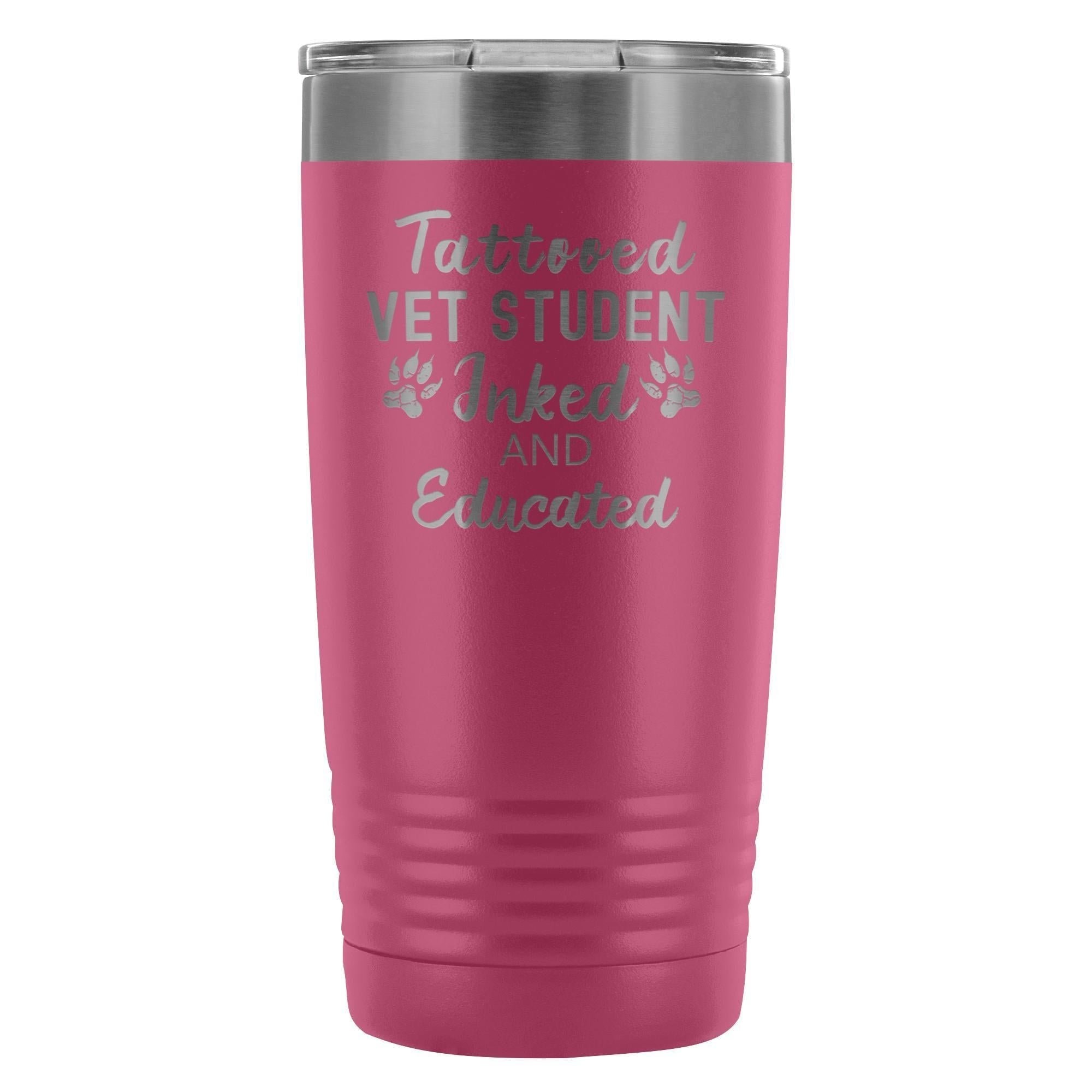 Vet Student Tattooed Inked and Educated 20oz Vacuum Tumbler - Polar Camel