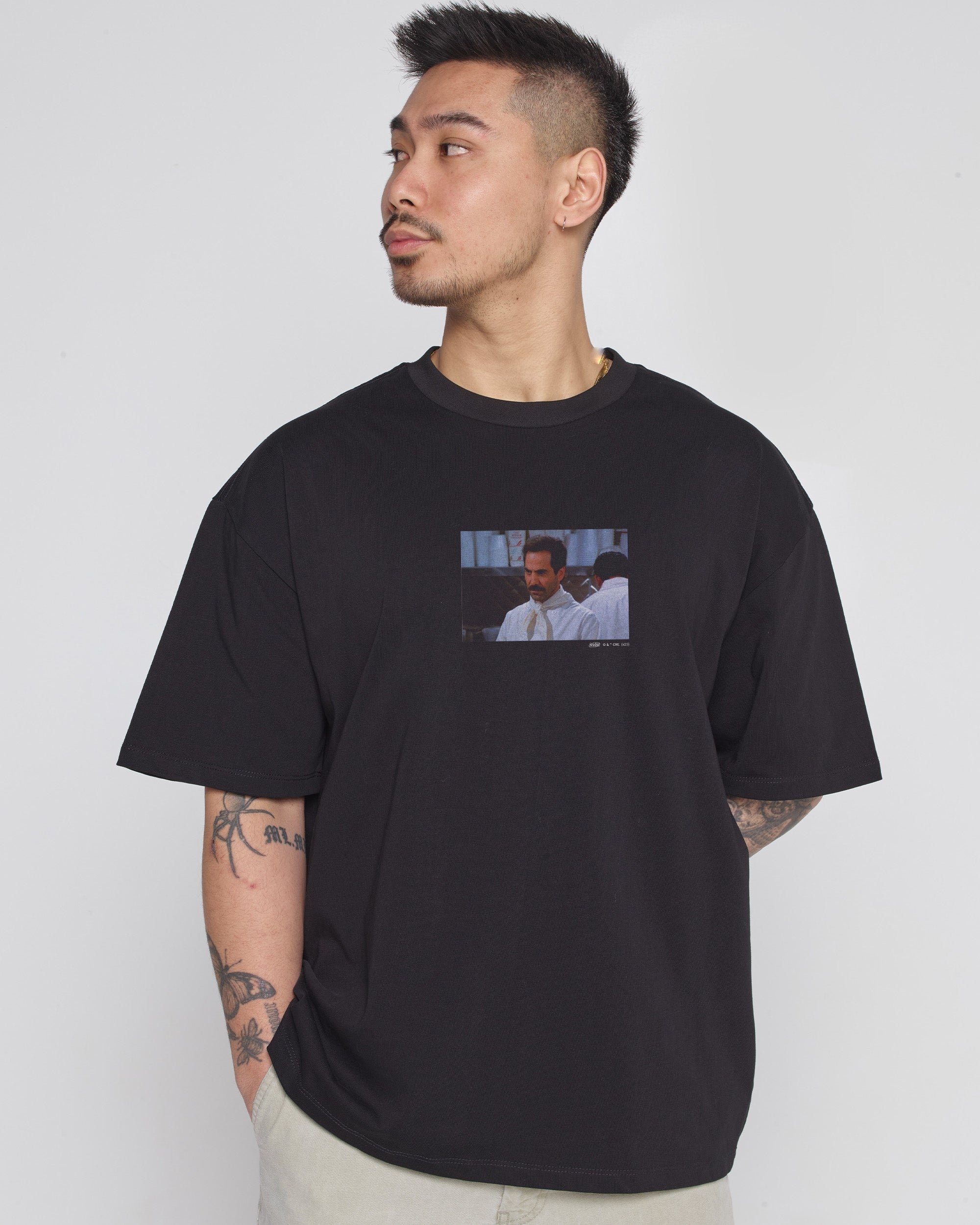 No Soup Oversized Graphic Tee - Seinfeld Collab Unisex 90s Boxy Fit 100% Combed Cotton