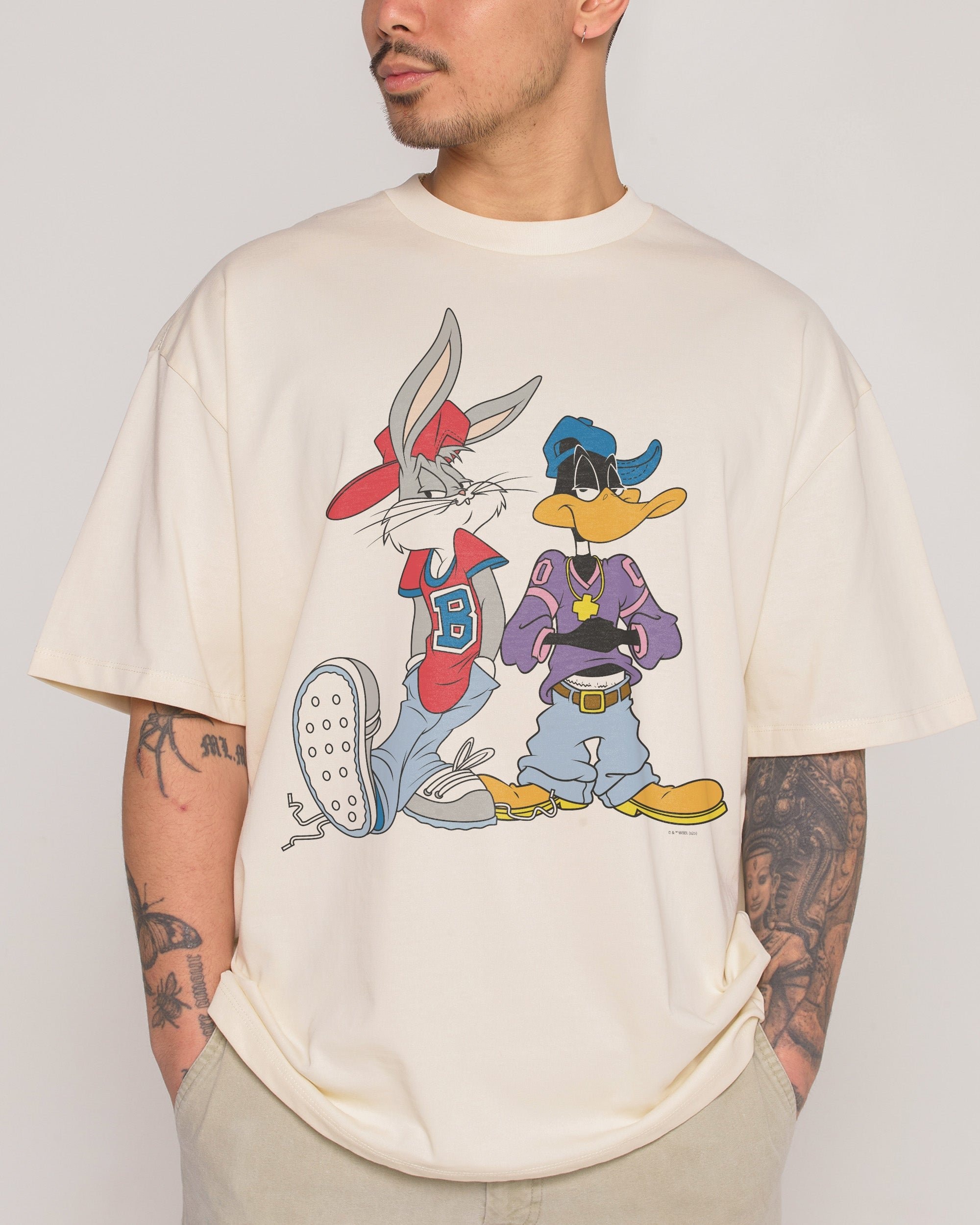 Bugs & Daffy West Coast Oversized Looney Tunes Graphic Tee - Unisex 275gsm Combed Cotton