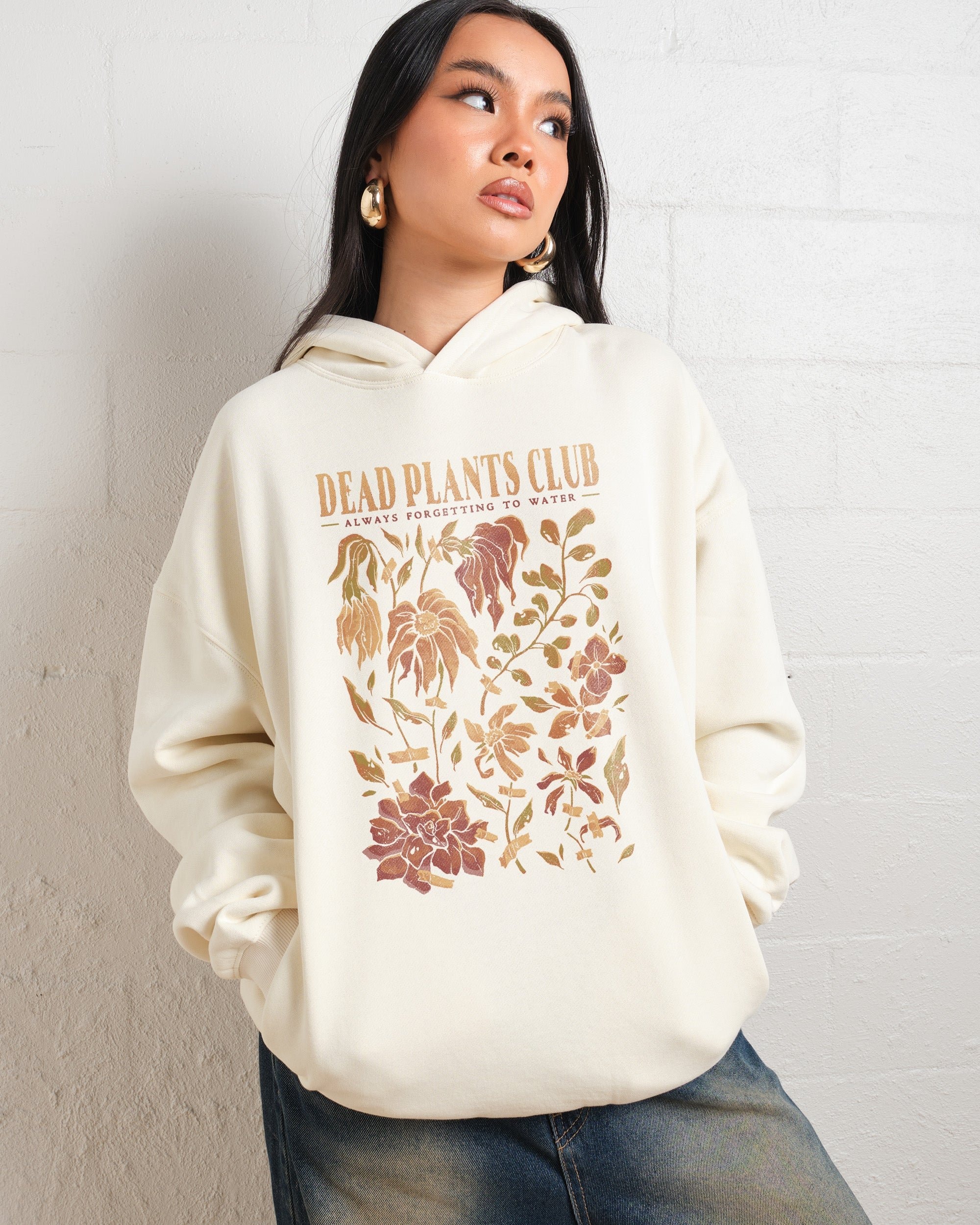 Dead Plants Club Unisex Graphic Hoodie - 90s Boxy Fit, 340gsm Cotton-Poly Blend