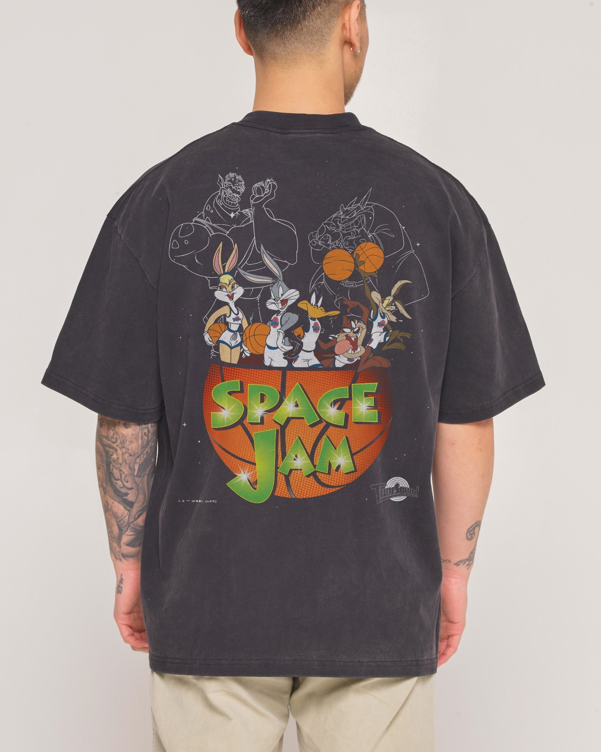 Space Jam Stars Oversized Graphic Tee - Looney Tunes Unisex 100% Combed Cotton