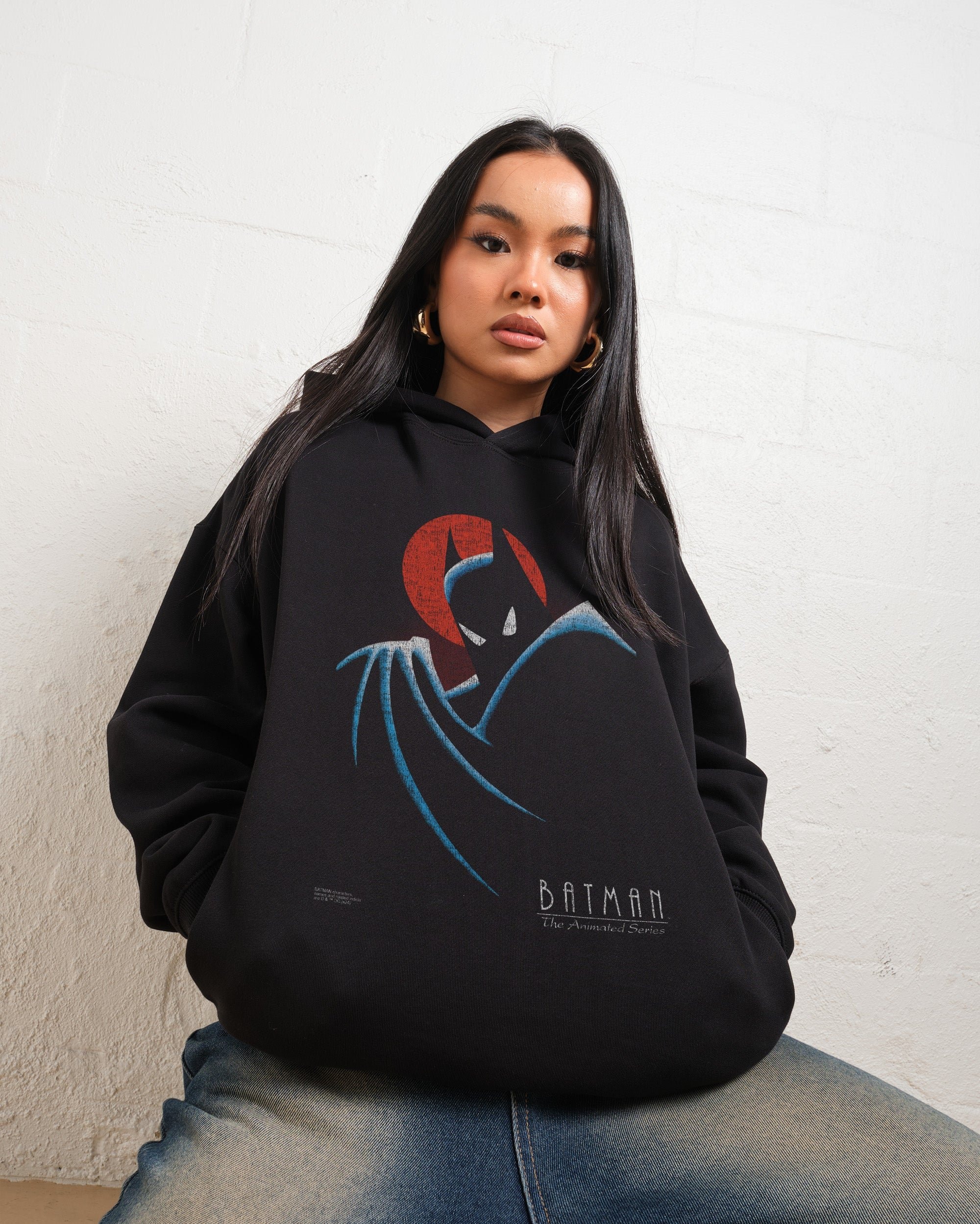 Batman The Animated Series Logo Unisex Hoodie - 90s Boxy Fit, 340gsm Cotton-Poly Blend