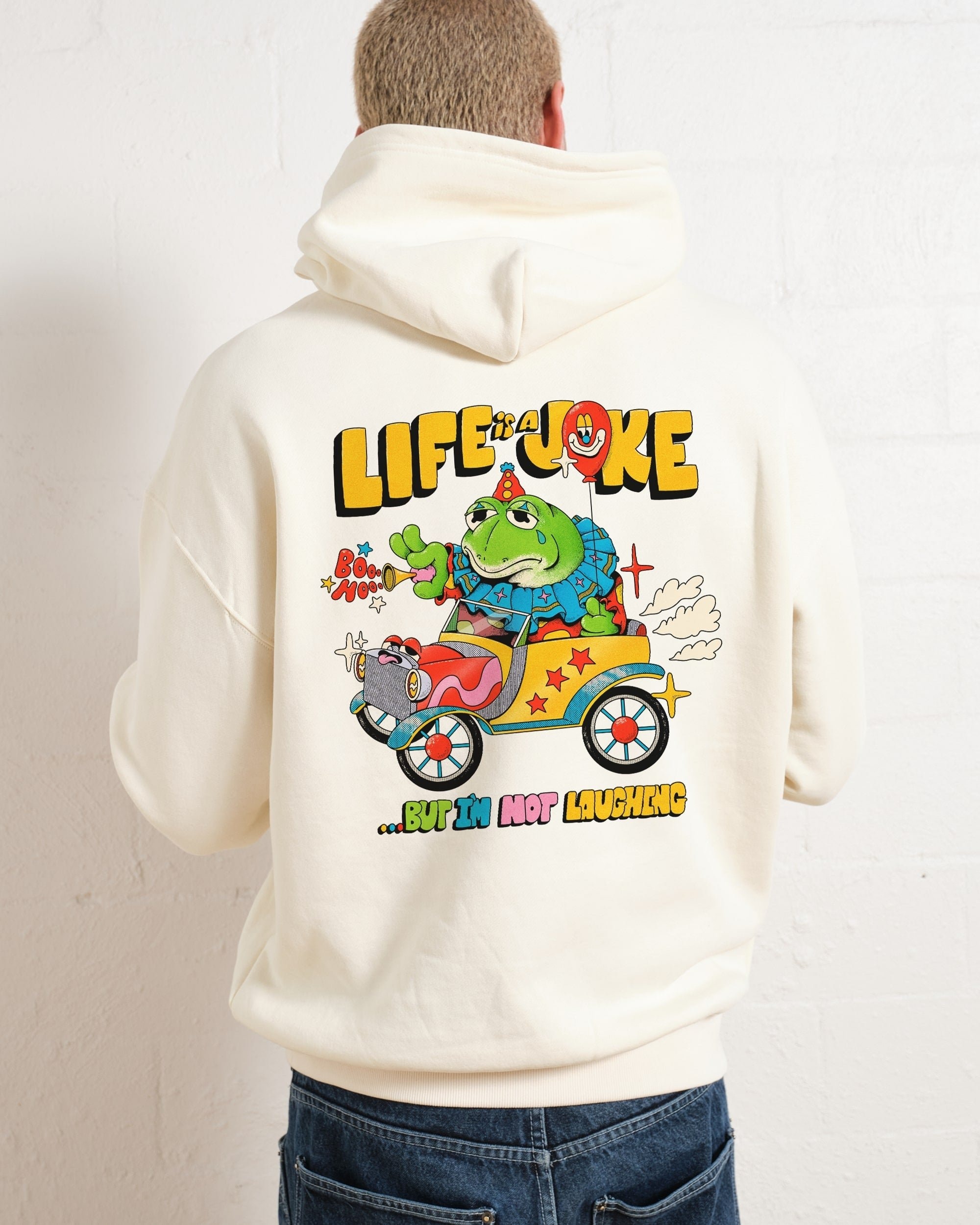 Life is a Joke Unisex Graphic Hoodie - 90s Boxy Fit, 340gsm Cotton-Poly Blend