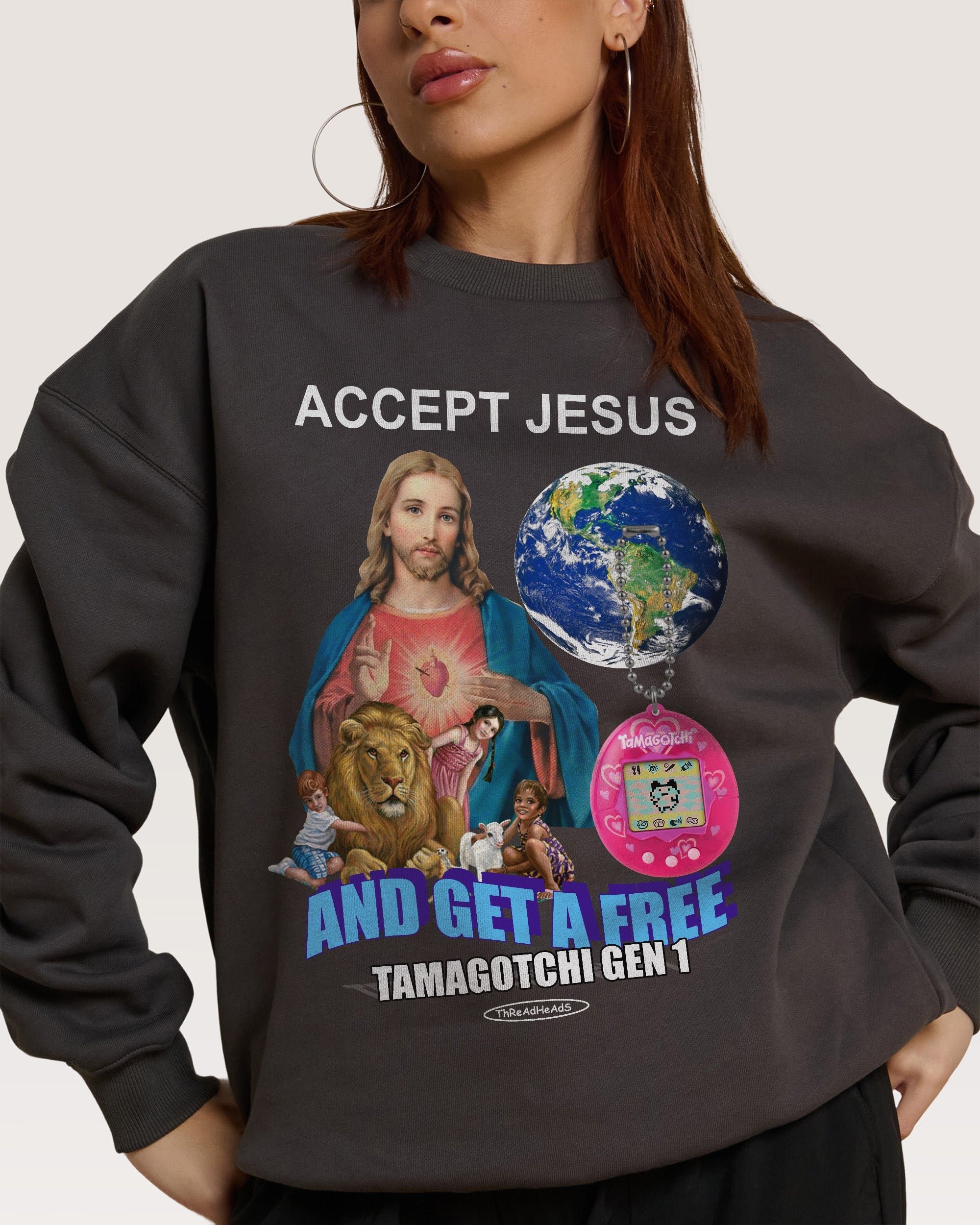 Accept Jesus Unisex Graphic Sweatshirt - Premium 340gsm Cotton Poly Blend