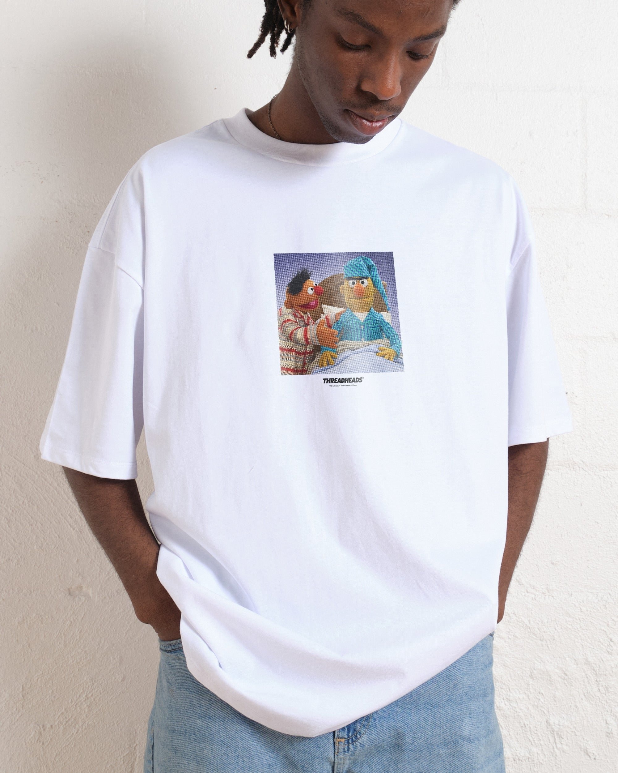 Annoyed Bert Oversized Graphic Tee - Sesame Street Unisex 90s Boxy Fit Cotton T-Shirt