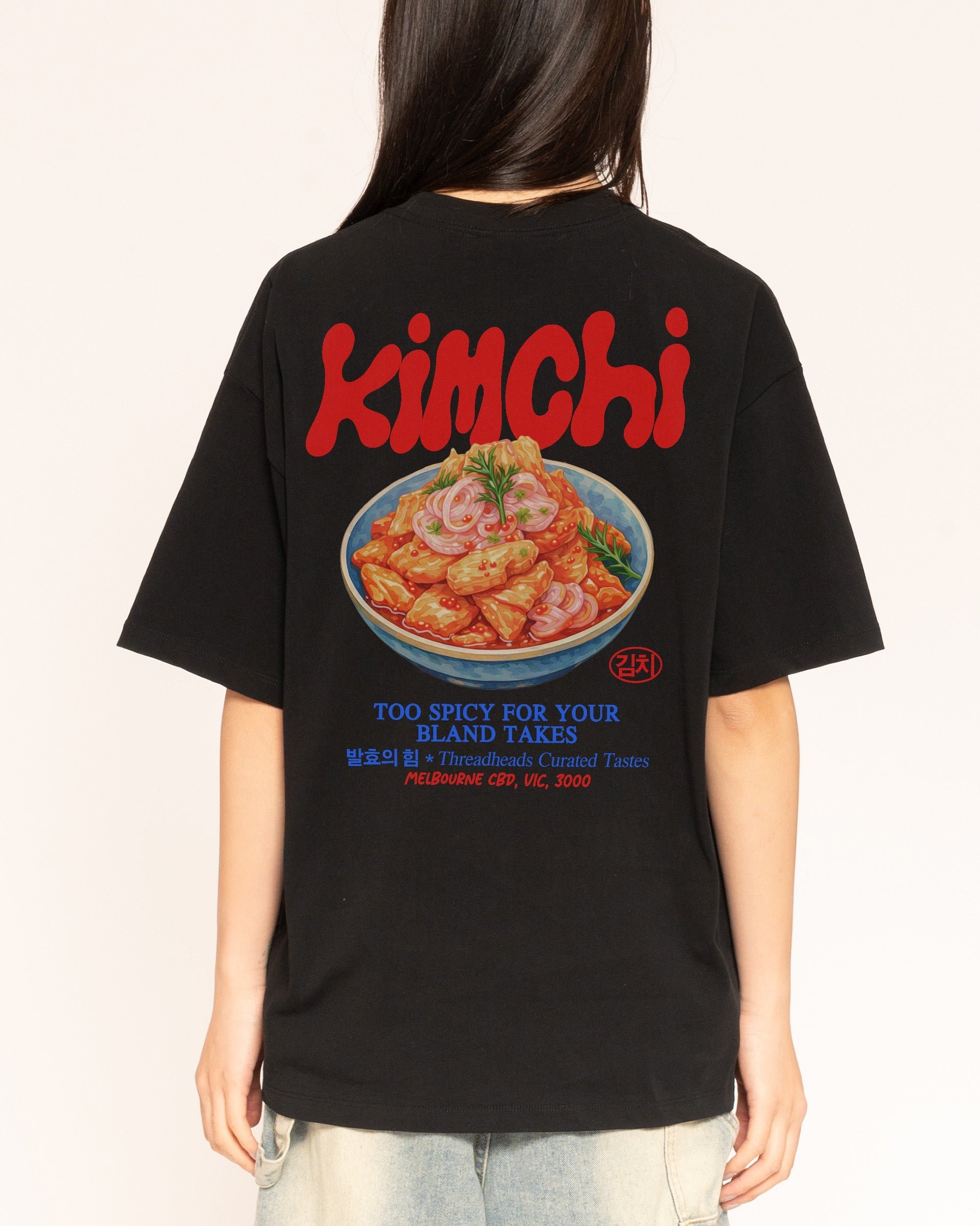 Kimchi Oversized Unisex Tee - Threadheads 90s Graphic T-Shirt 275gsm Cotton