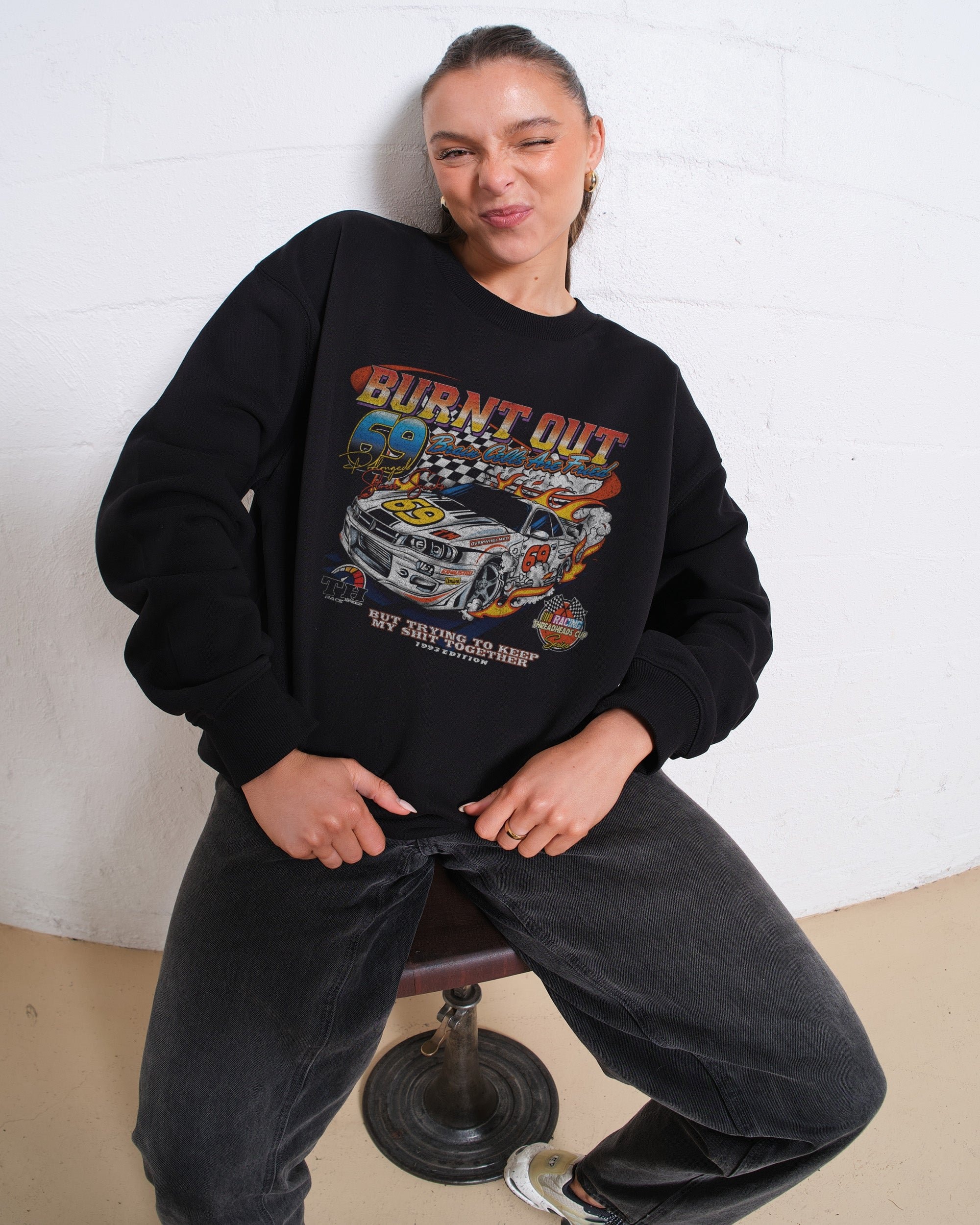 Burnt Out Unisex Graphic Sweatshirt - Premium 340gsm Cotton Poly Blend