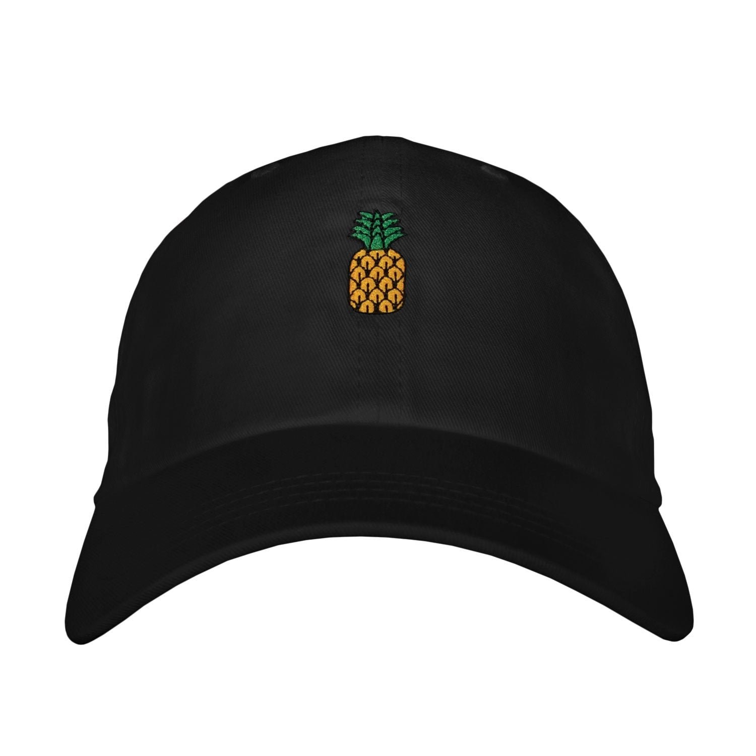 Pineapple Embroidered Dad Hat - Unstructured Cotton Twill Adjustable One Size