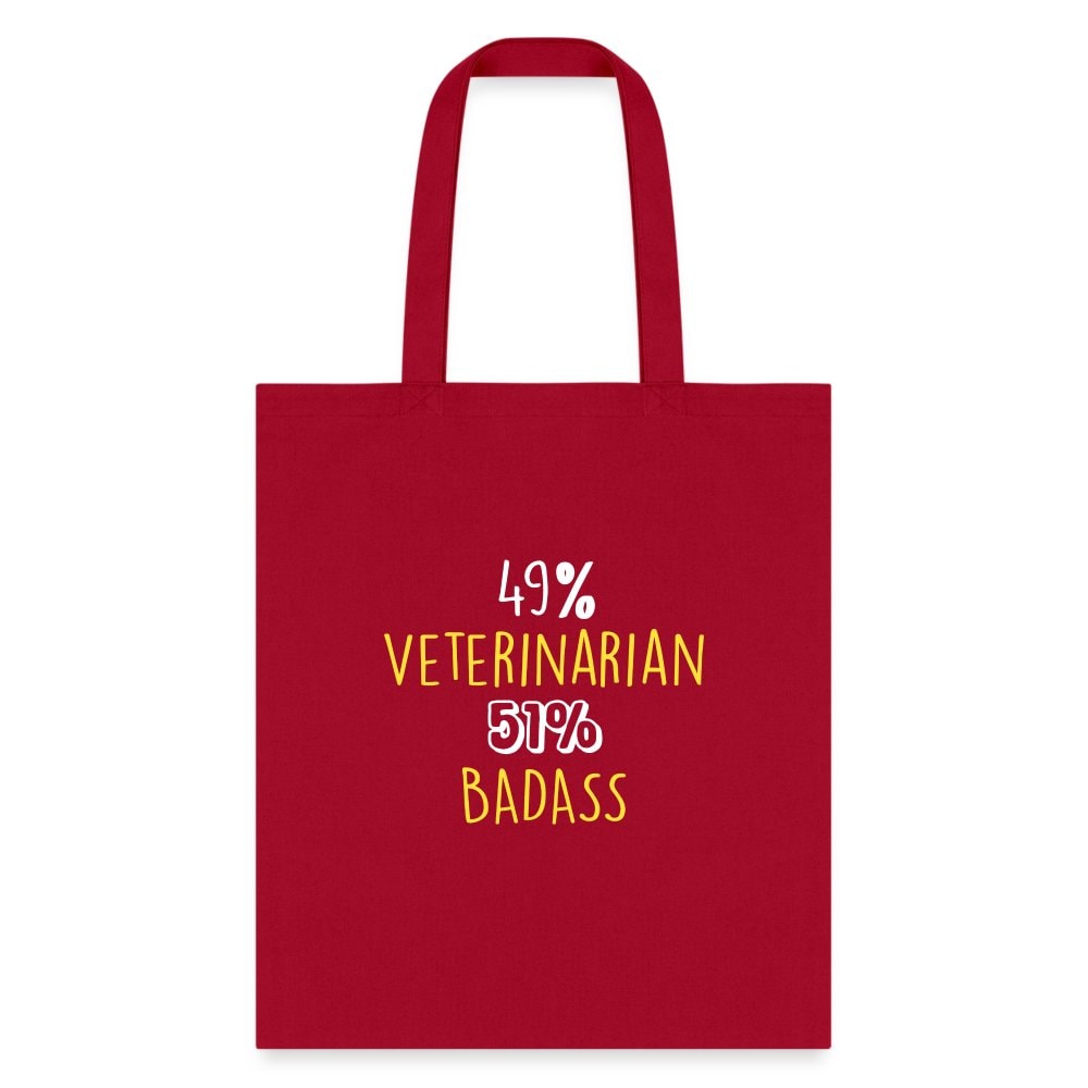 49% Veterinarian 51% Badass Cotton Tote Bag - Durable Canvas Graphic Print