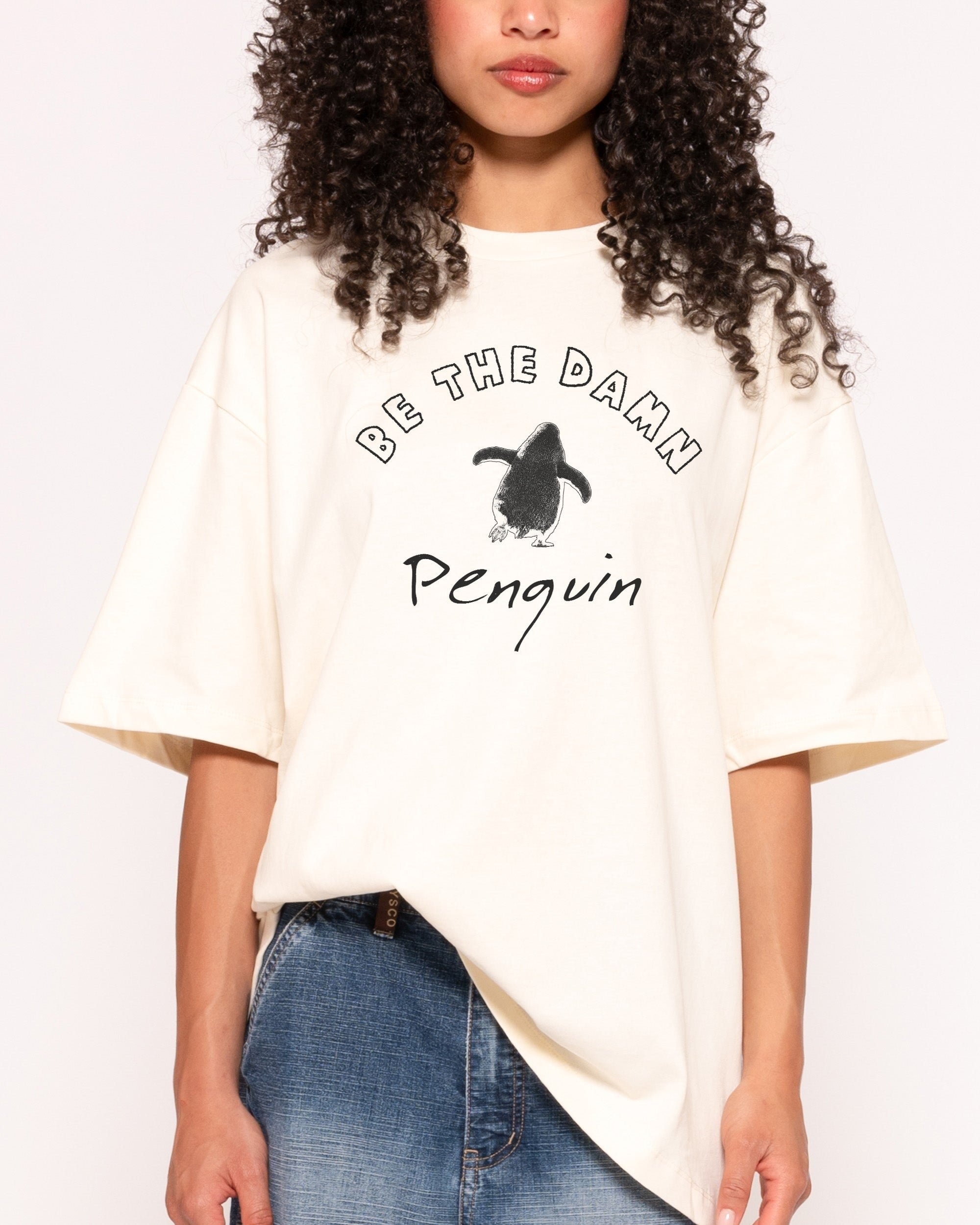Nihilist Penguin Oversized Graphic Tee Unisex 100% Combed Cotton 275gsm