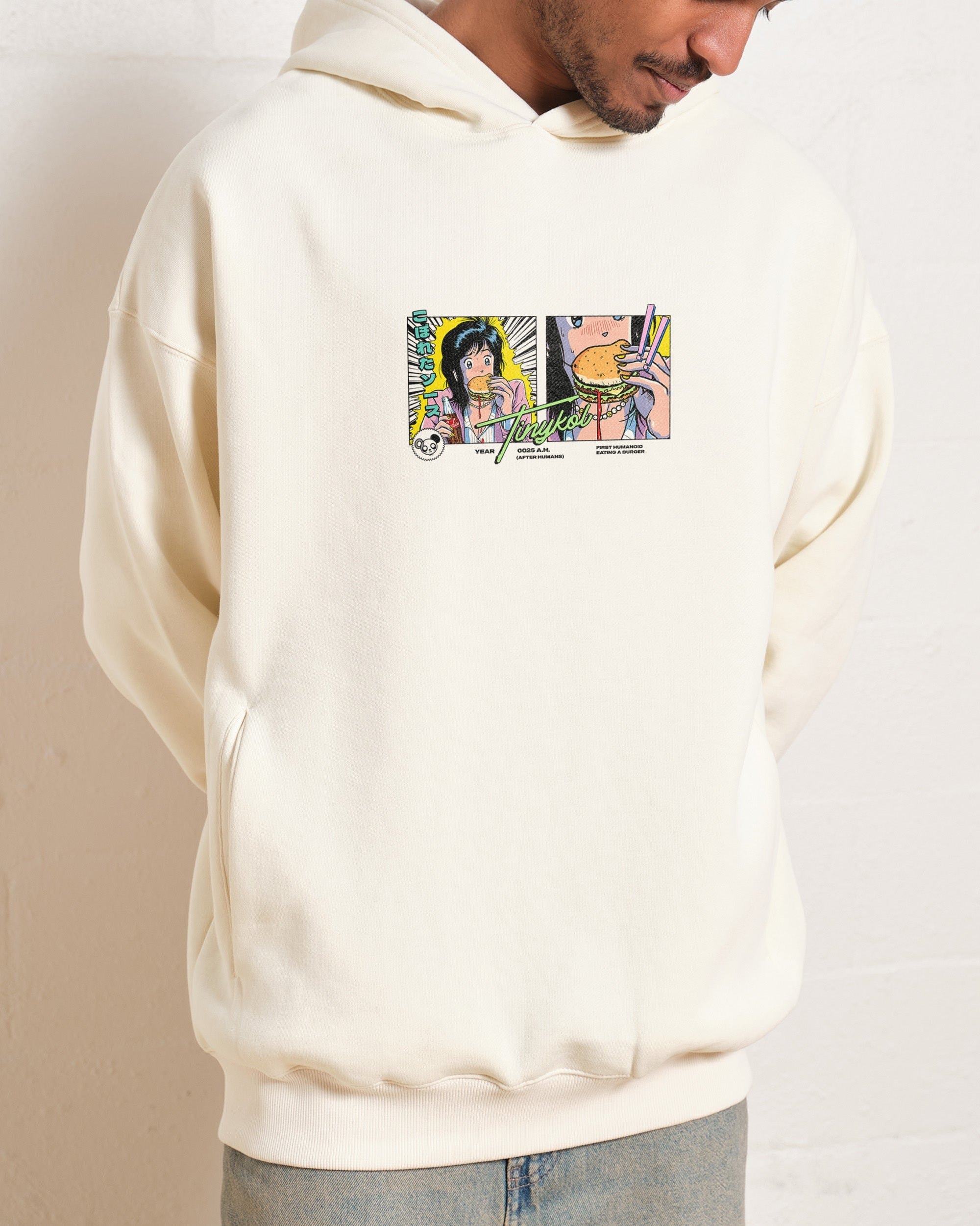First Burger Unisex Graphic Hoodie - 90s Boxy Fit, 340gsm Cotton-Poly Blend