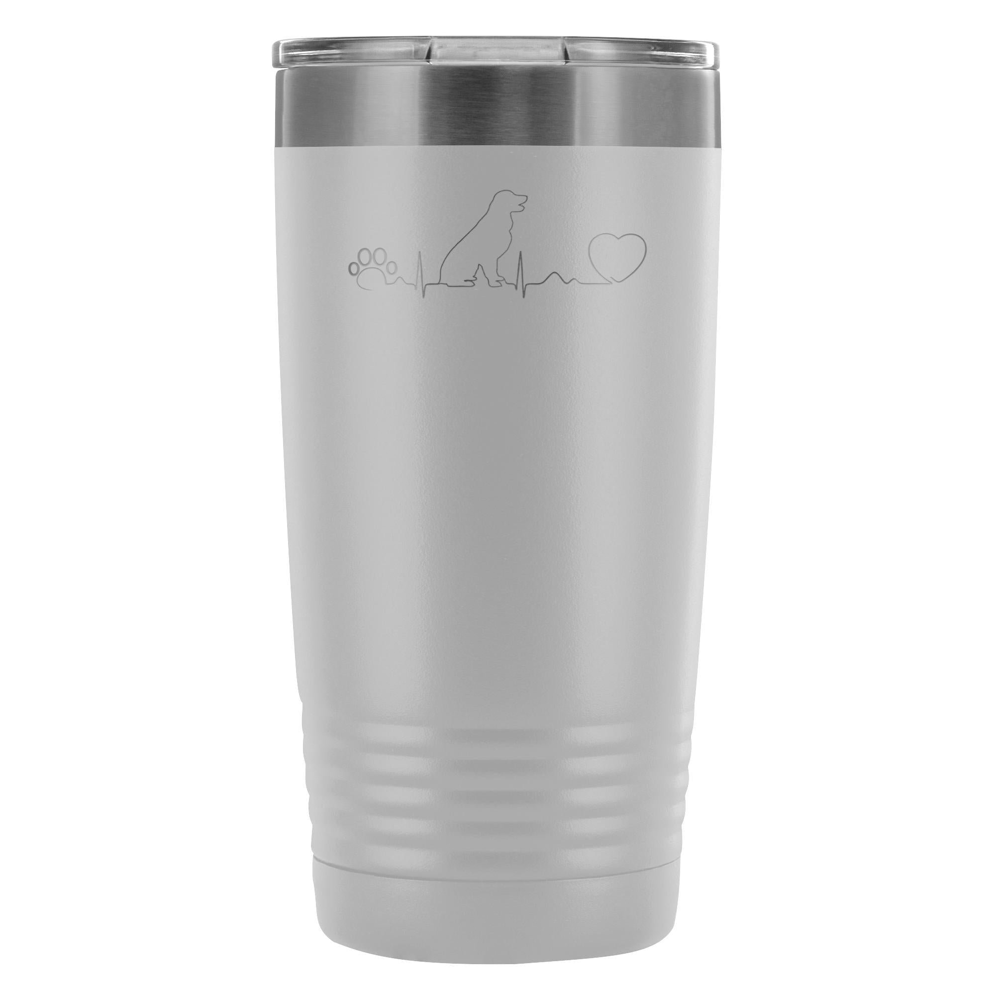 Dog Heartbeat 20oz Vacuum Tumbler - Polar Camel Insulated Tumbler for Vet Techs & Dog Lovers
