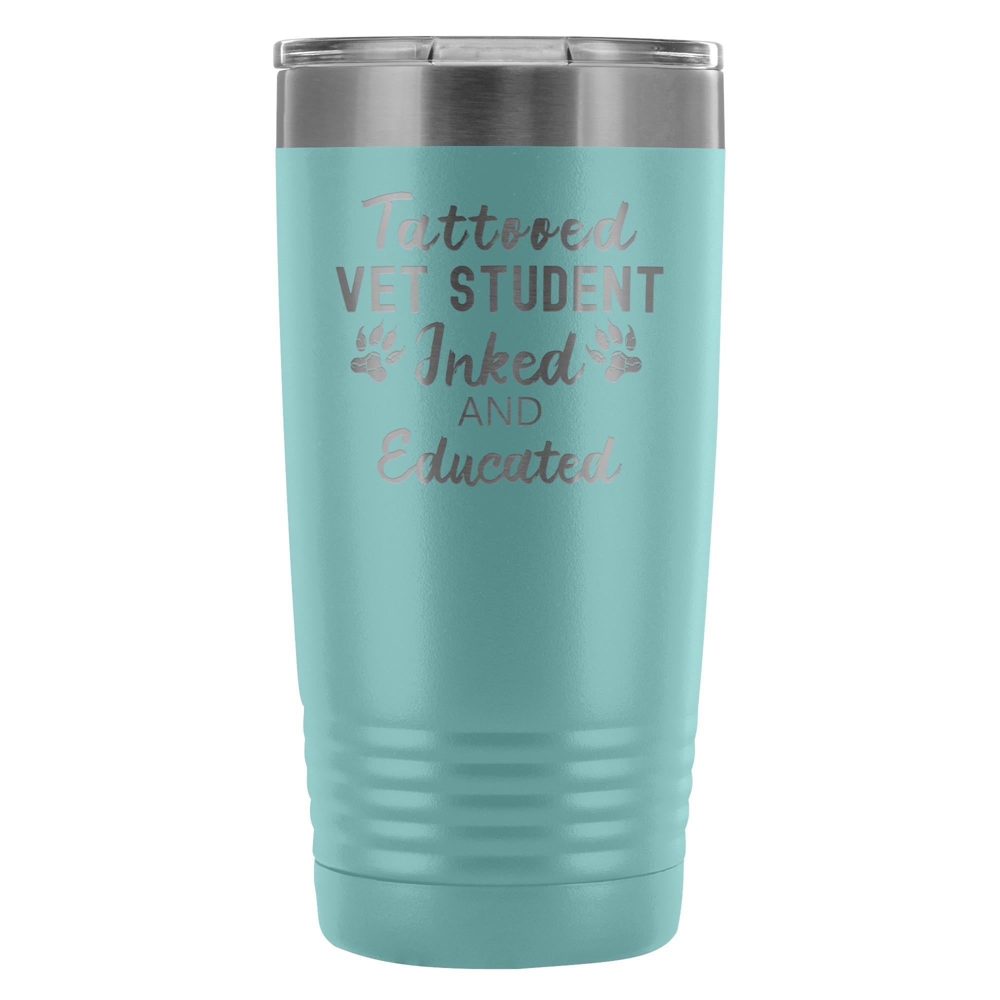 Vet Student Tattooed Inked and Educated 20oz Vacuum Tumbler - Polar Camel