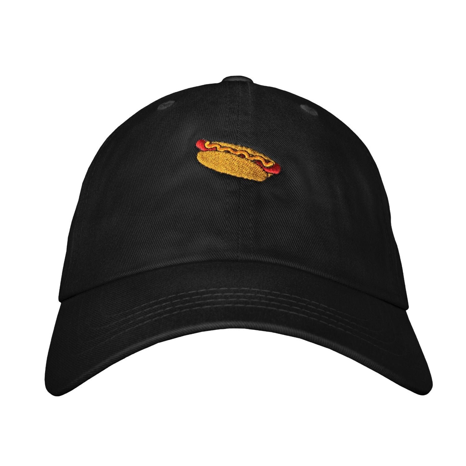 Hot Dog Dad Hat - Embroidered USA Made Cotton Twill Unstructured Adjustable