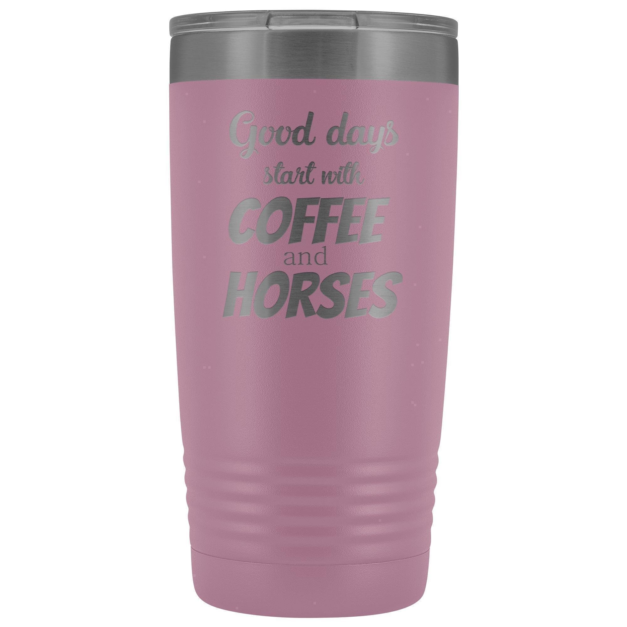 Coffee and Horses 20oz Vacuum Tumbler - Laser Etched Insulated Vet Gift