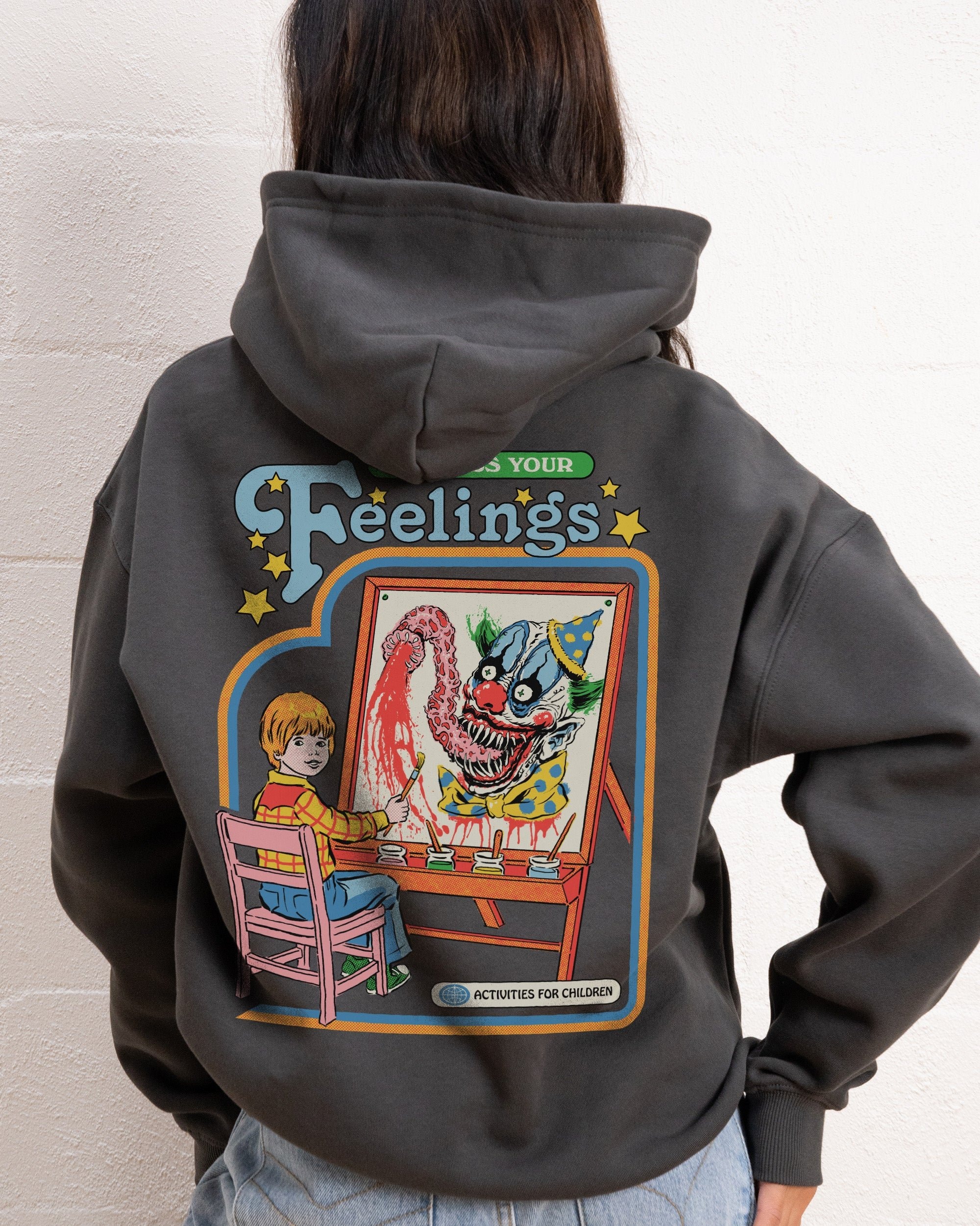Express Your Feelings Front and Back Unisex Hoodie - 90s Boxy Fit, 80% Cotton