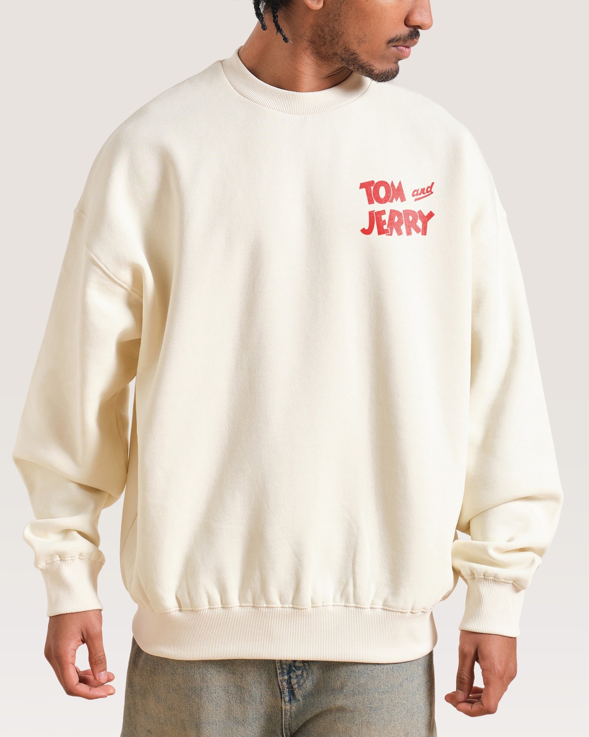 Troublesome Tom Unisex Sweatshirt - Tom and Jerry Graphic Print, 340gsm Cotton-Poly Blend