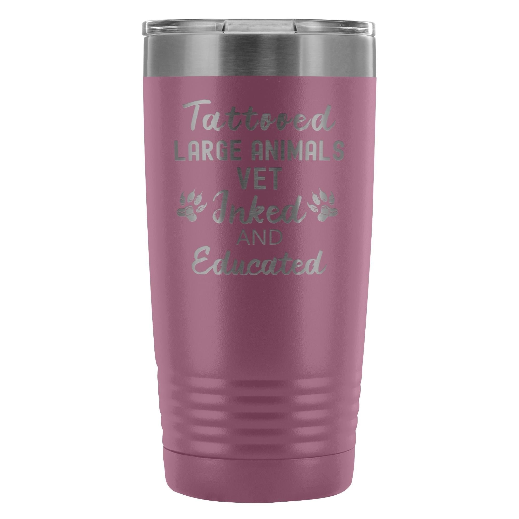 Large Animal Vet Tattooed Inked Educated 20oz Vacuum Tumbler - Polar Camel