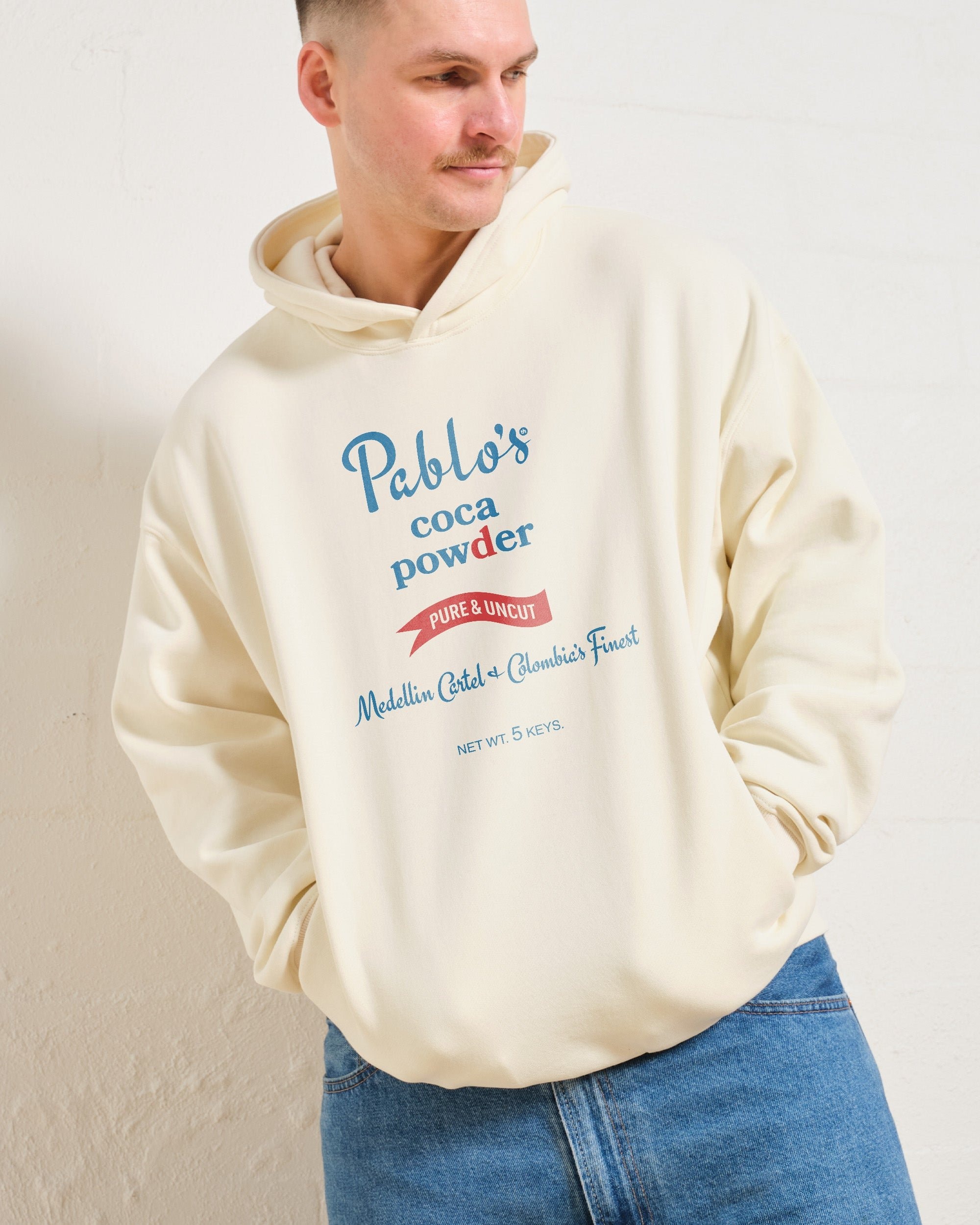 Pablo's Coca Powder Unisex Hoodie - 90s Boxy Fit, 340gsm Cotton-Poly Blend