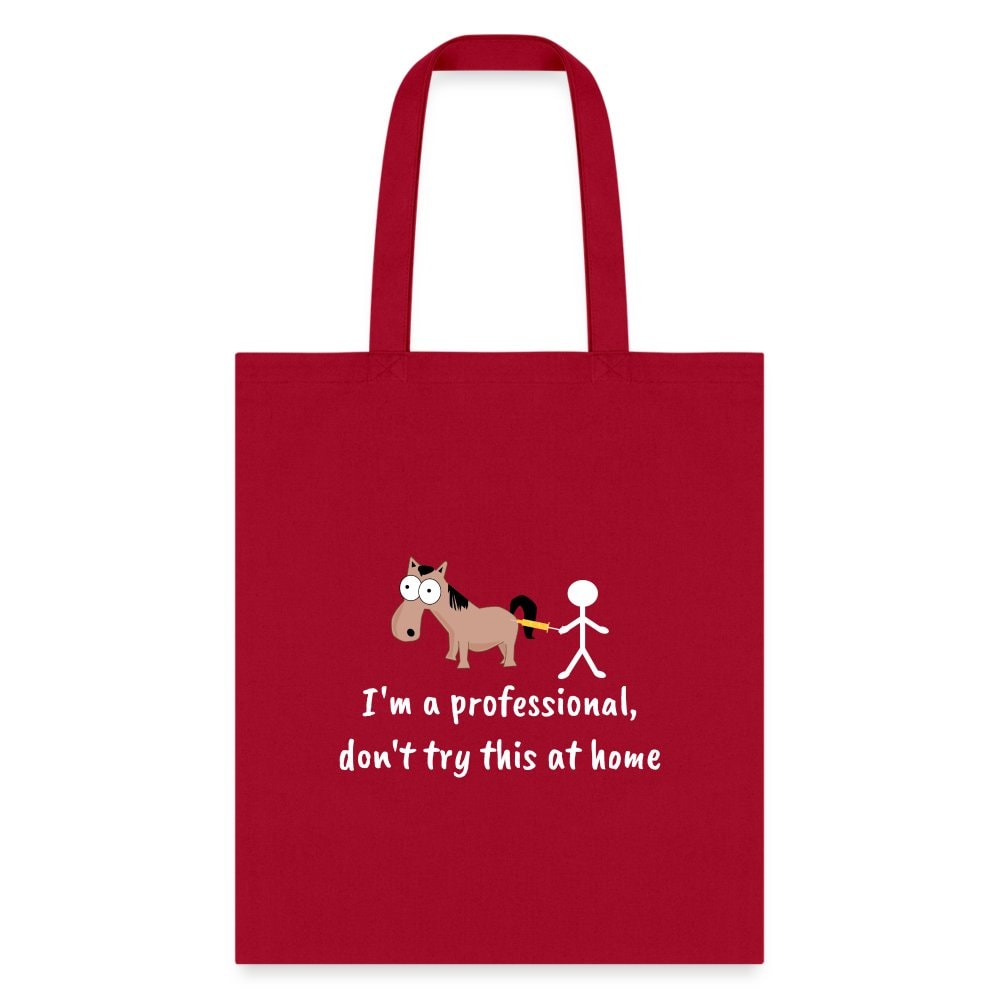 Don't Try This at Home Funny Graphic Tote Bag - Durable Canvas Unisex