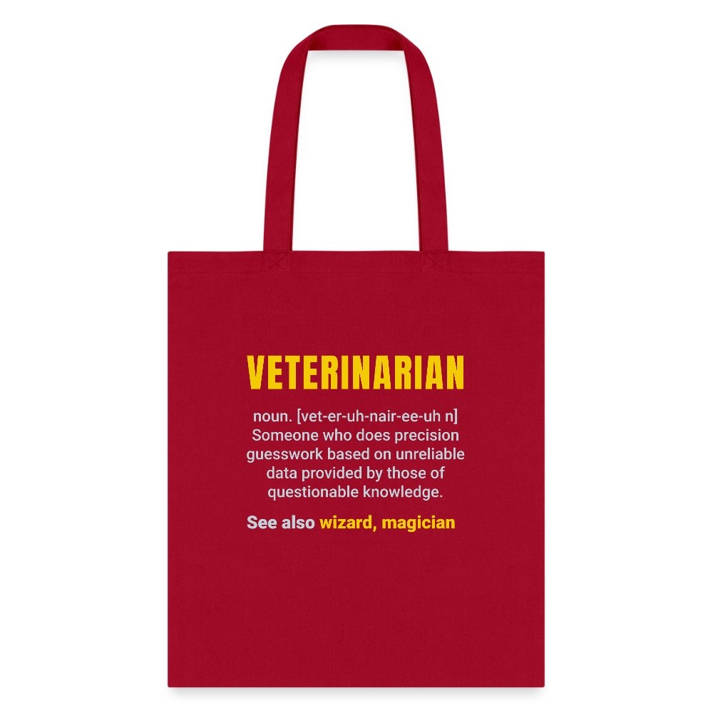 Veterinarian Definition Cotton Tote Bag - Veterinary Medicine Print
