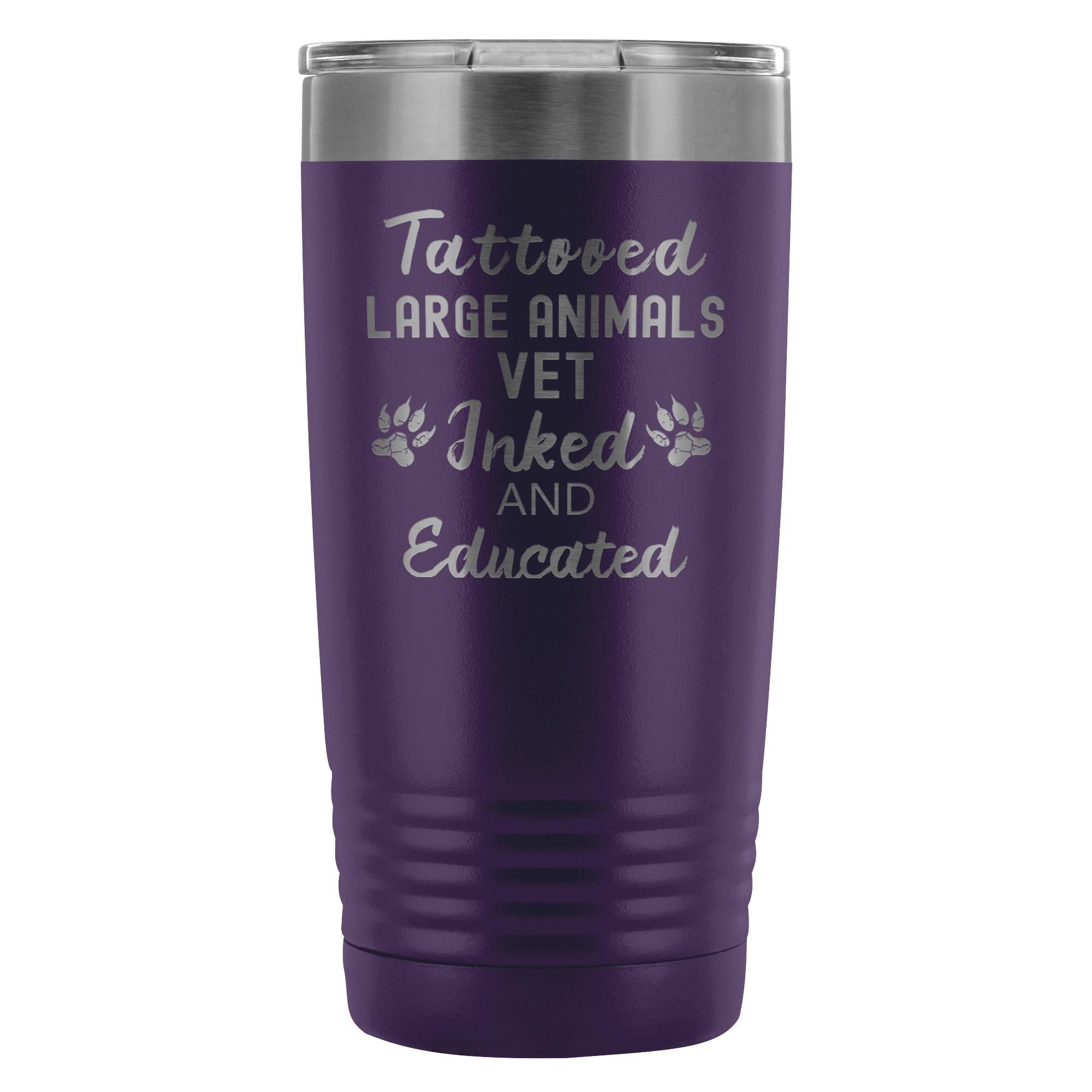 Large Animal Vet Tattooed Inked Educated 20oz Vacuum Tumbler - Polar Camel