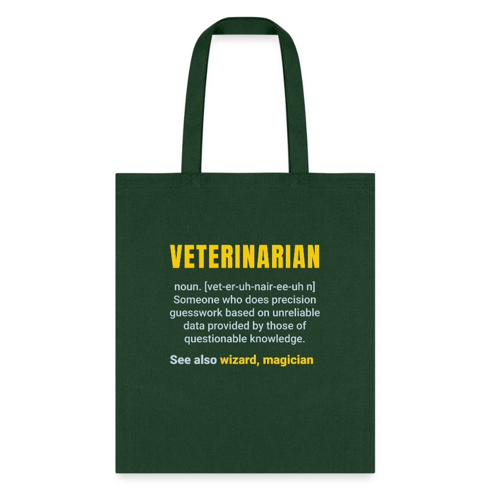 Veterinarian Definition Cotton Tote Bag - Veterinary Medicine Print