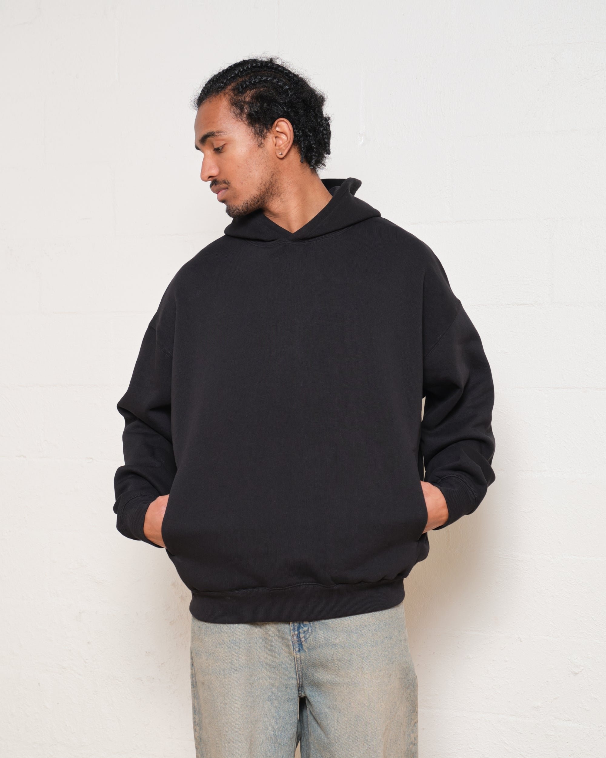 Oversized Unisex Hoodie 340 GSM Cotton Poly Blend Drop Shoulder Relaxed Fit