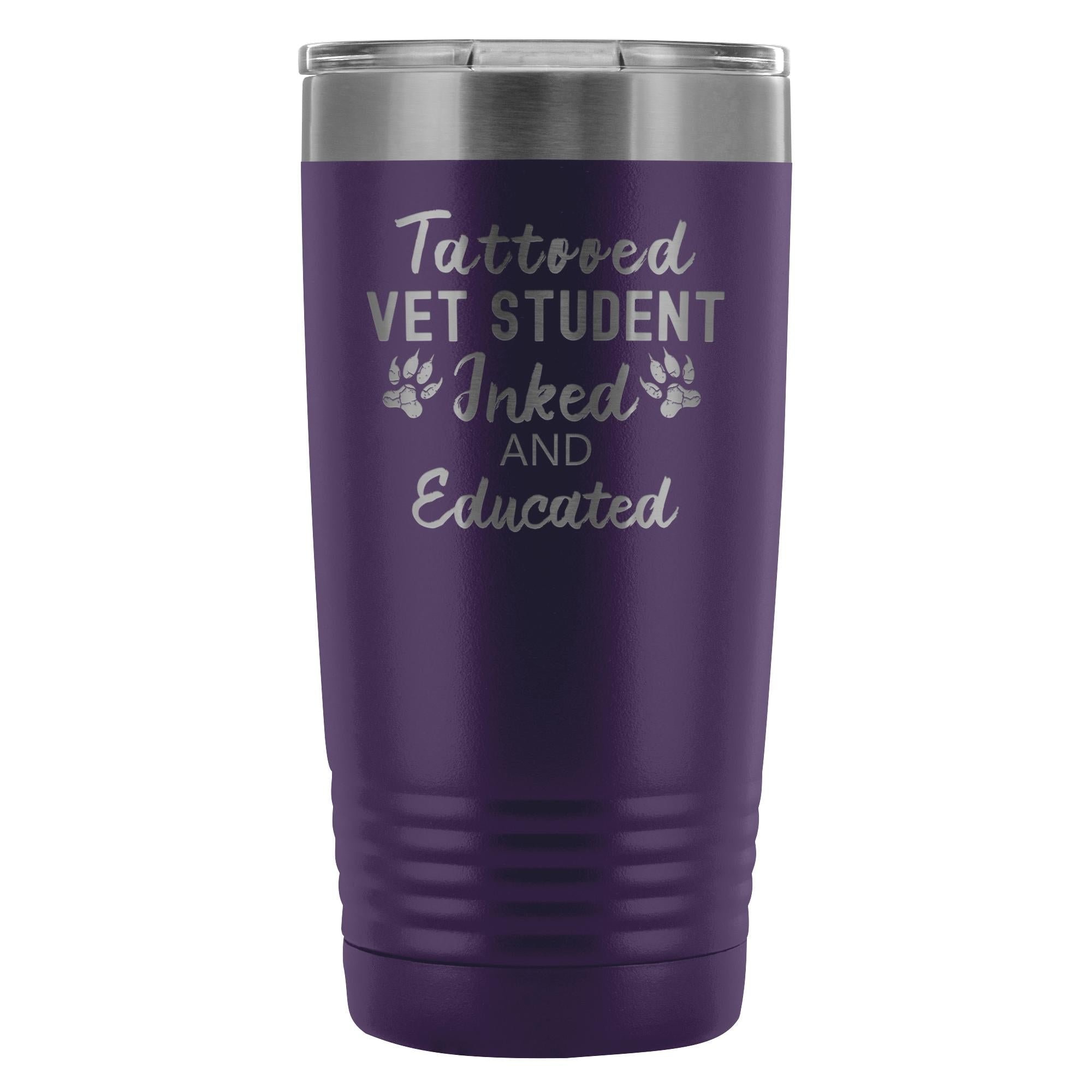 Vet Student Tattooed Inked and Educated 20oz Vacuum Tumbler - Polar Camel