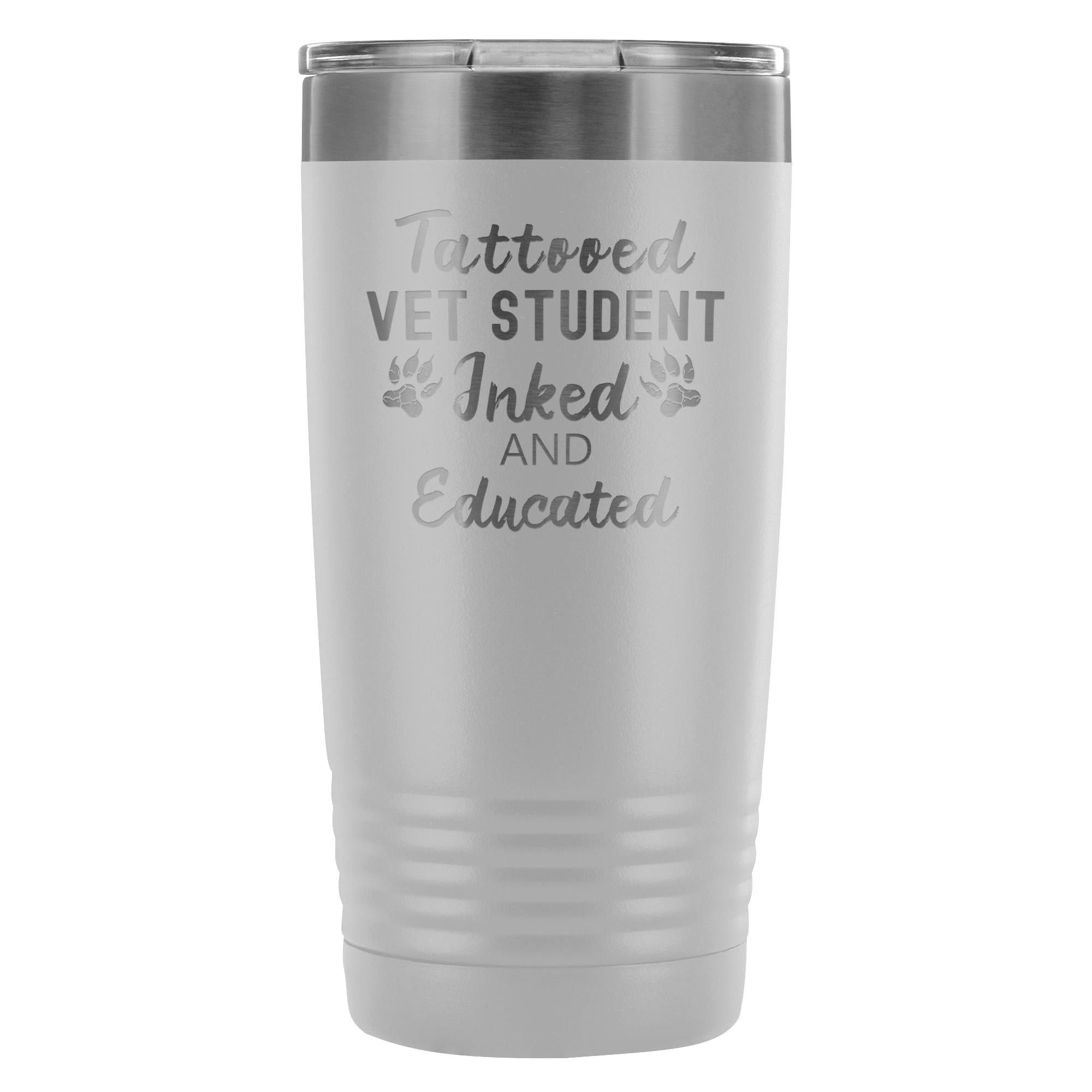 Vet Student Tattooed Inked and Educated 20oz Vacuum Tumbler - Polar Camel