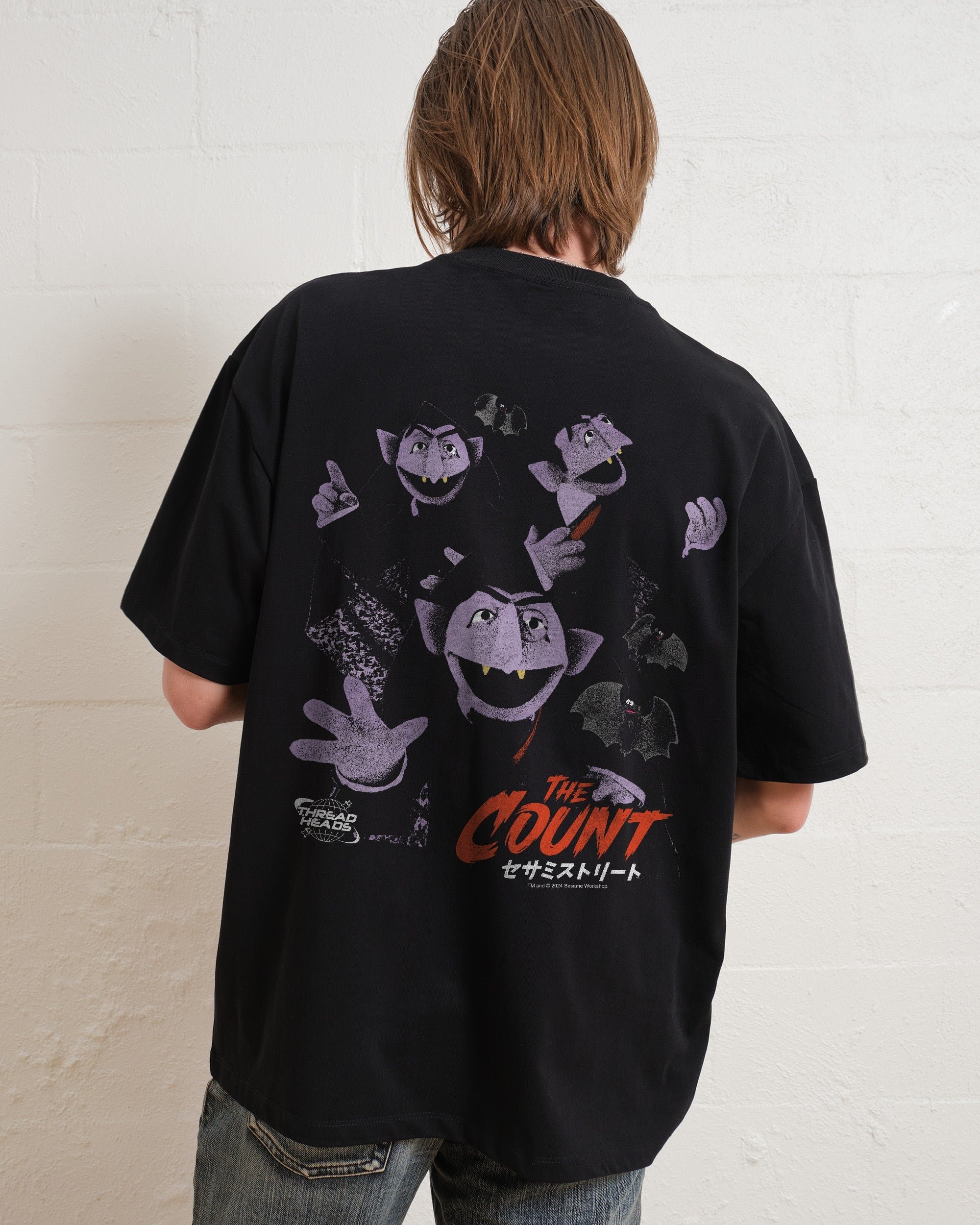 Japan Count Front and Back Oversized Sesame Street Graphic Tee Unisex