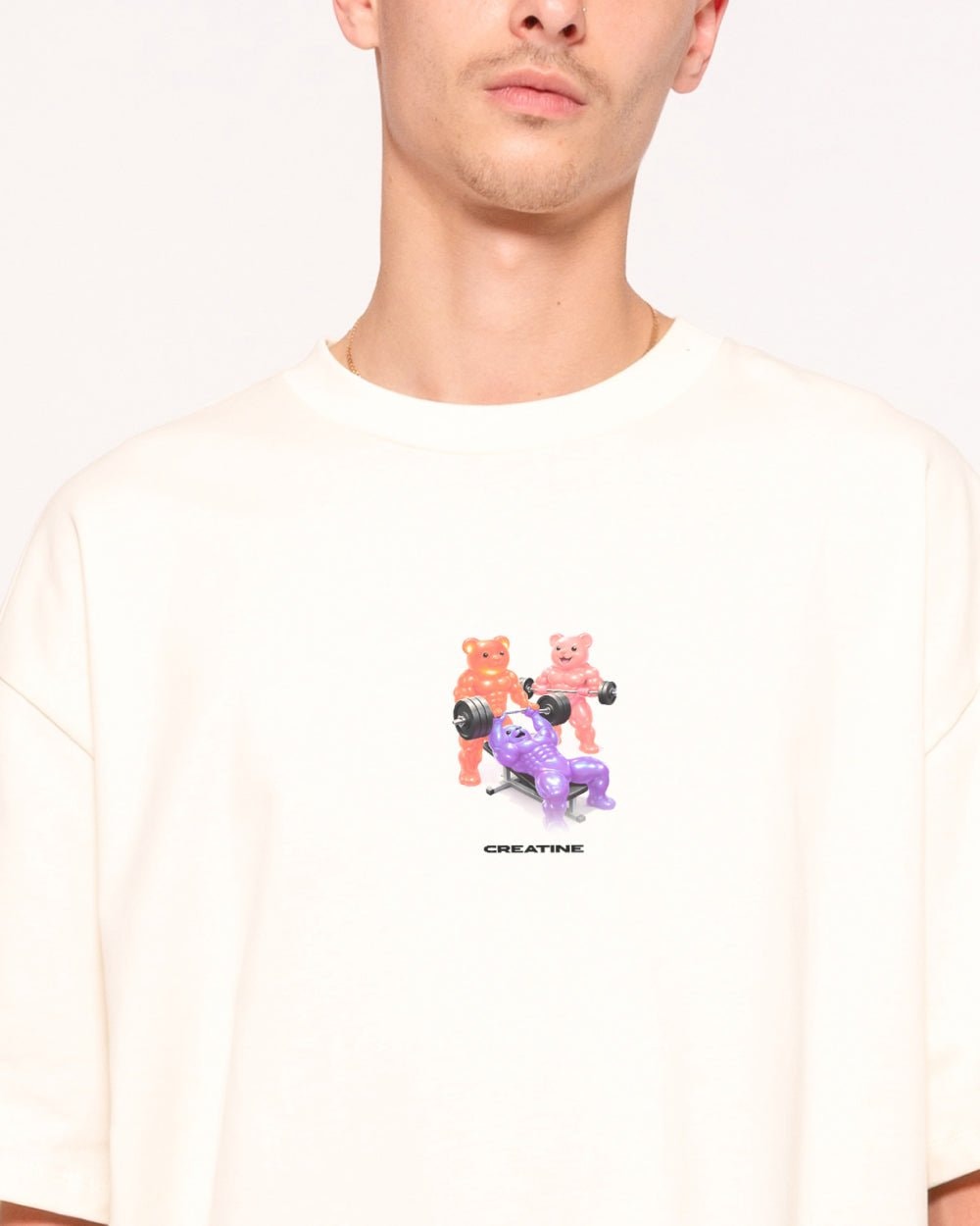 Creatine Gummies Oversized Graphic Tee - Threadheads 90s Boxy Fit 100% Combed Cotton