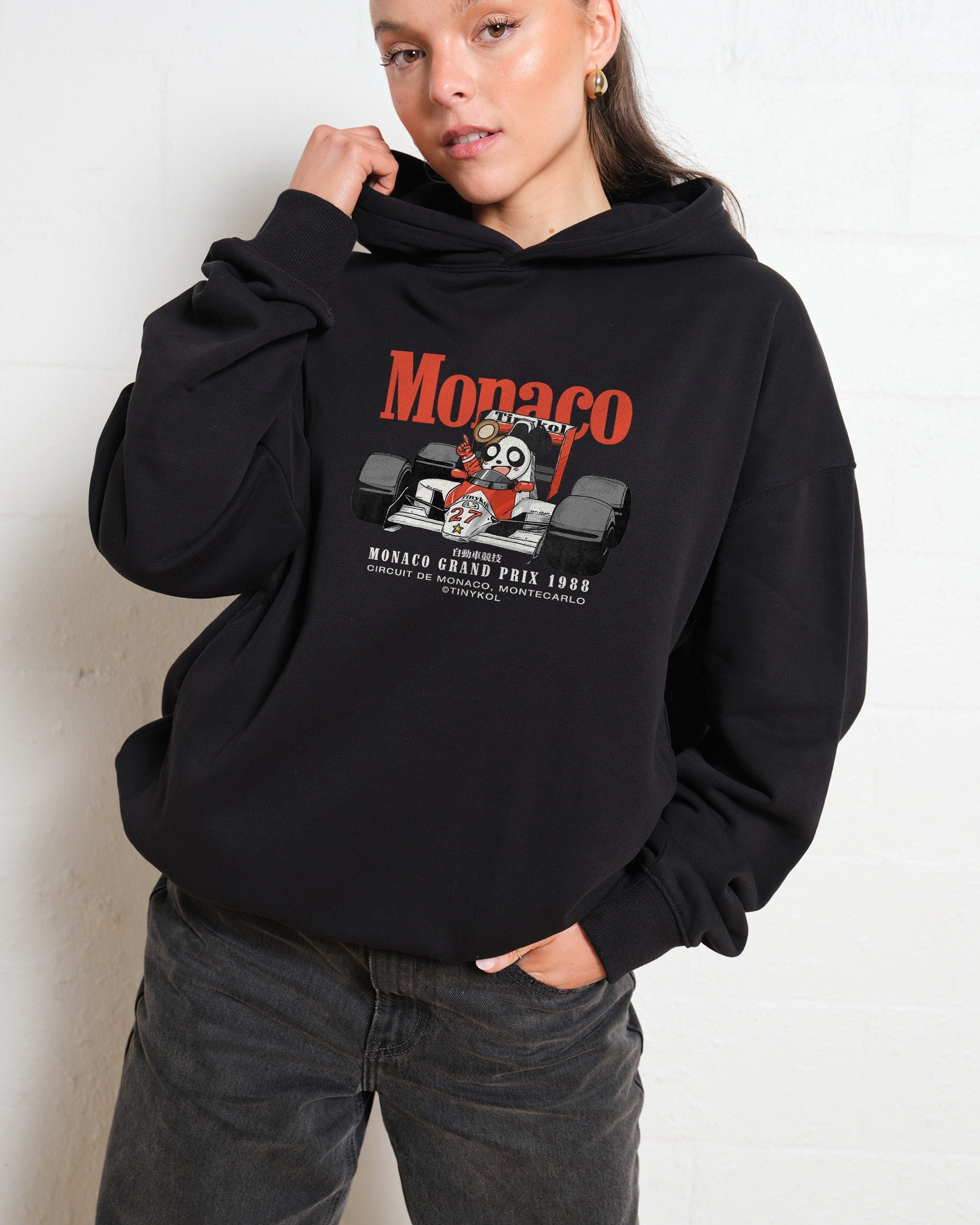 Monaco Racing Unisex Hoodie - 90s Boxy Fit, 340gsm Cotton-Poly Blend, Dropped Shoulders