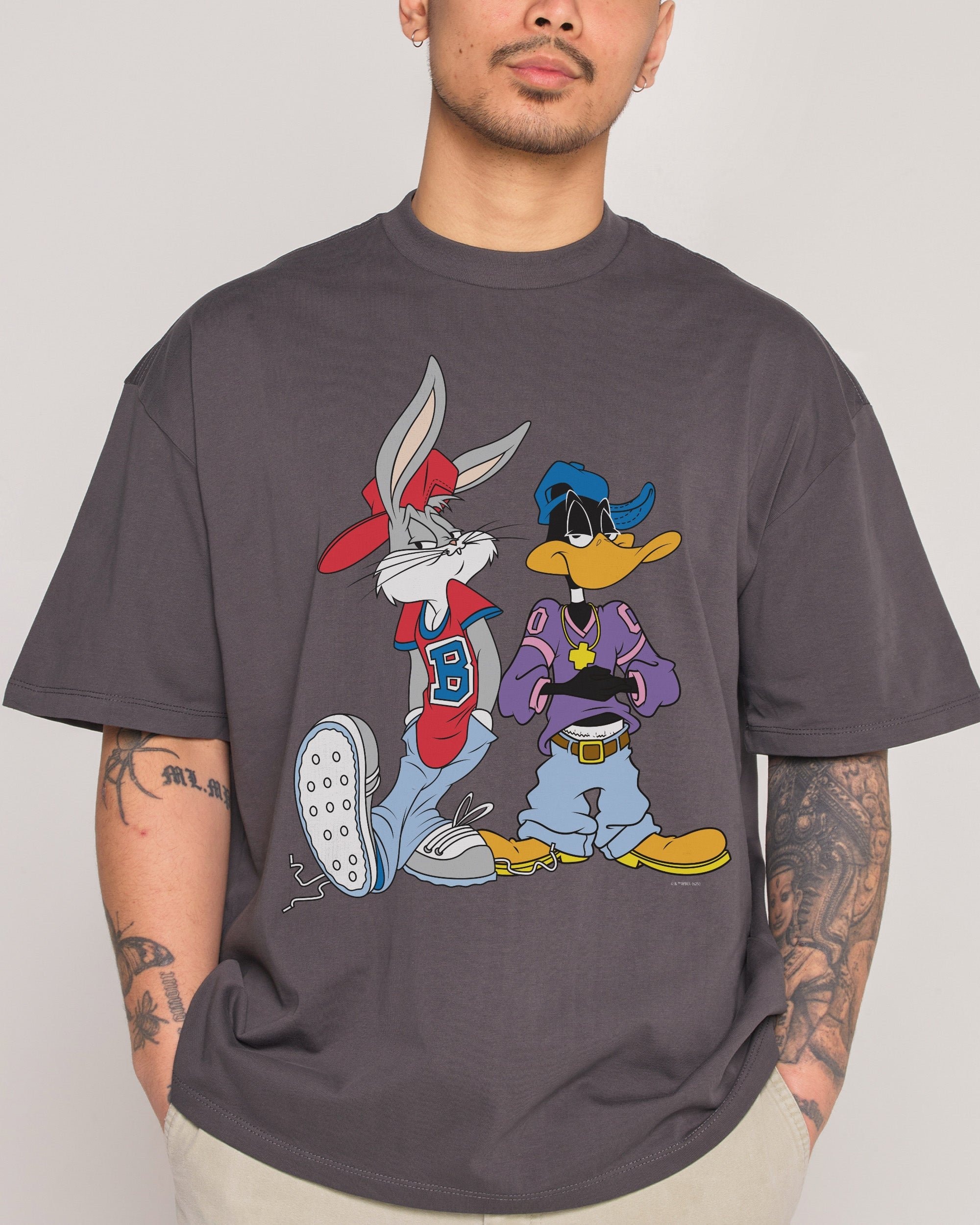 Bugs & Daffy West Coast Oversized Looney Tunes Graphic Tee - Unisex 275gsm Combed Cotton