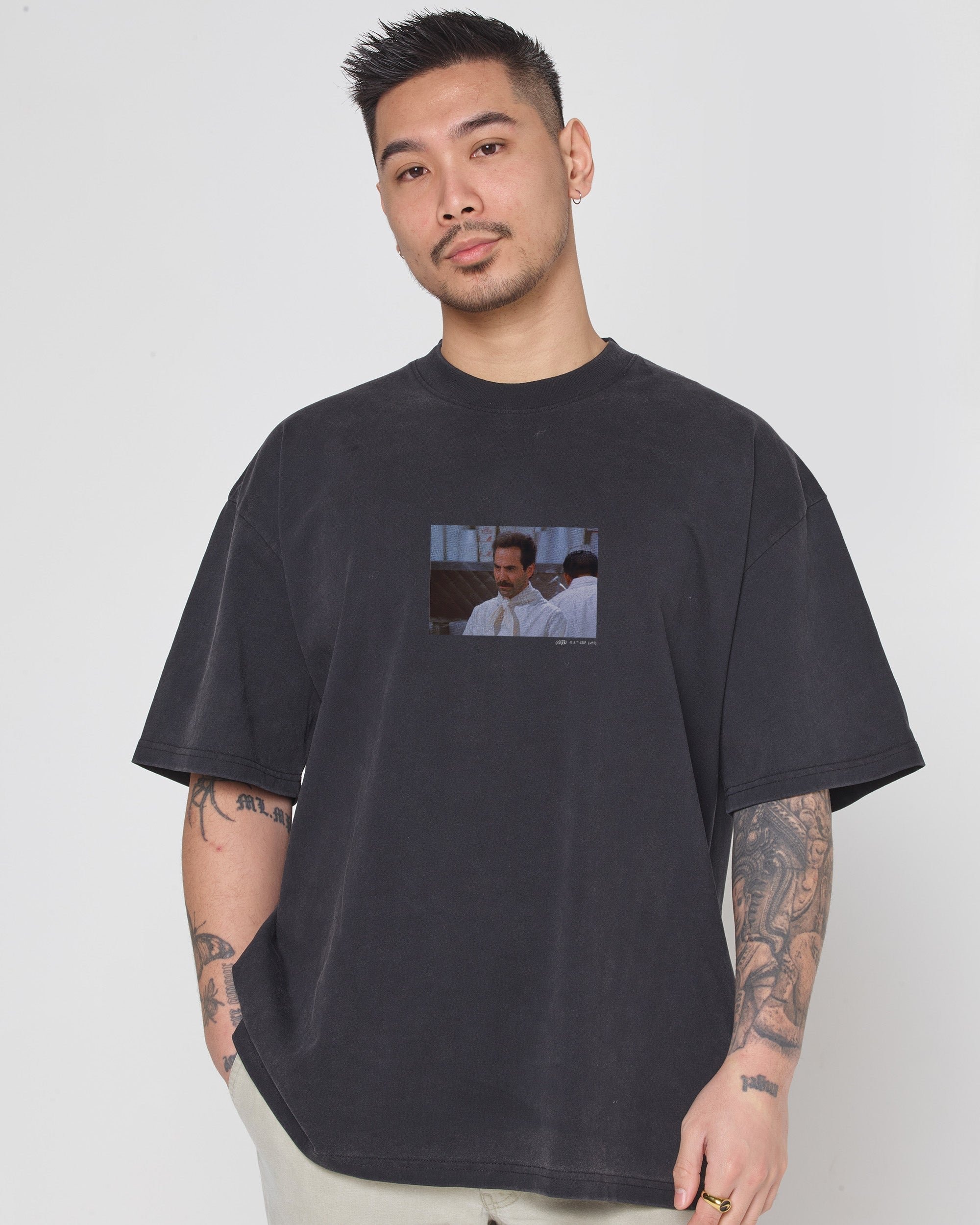 No Soup Oversized Graphic Tee - Seinfeld Collab Unisex 90s Boxy Fit 100% Combed Cotton