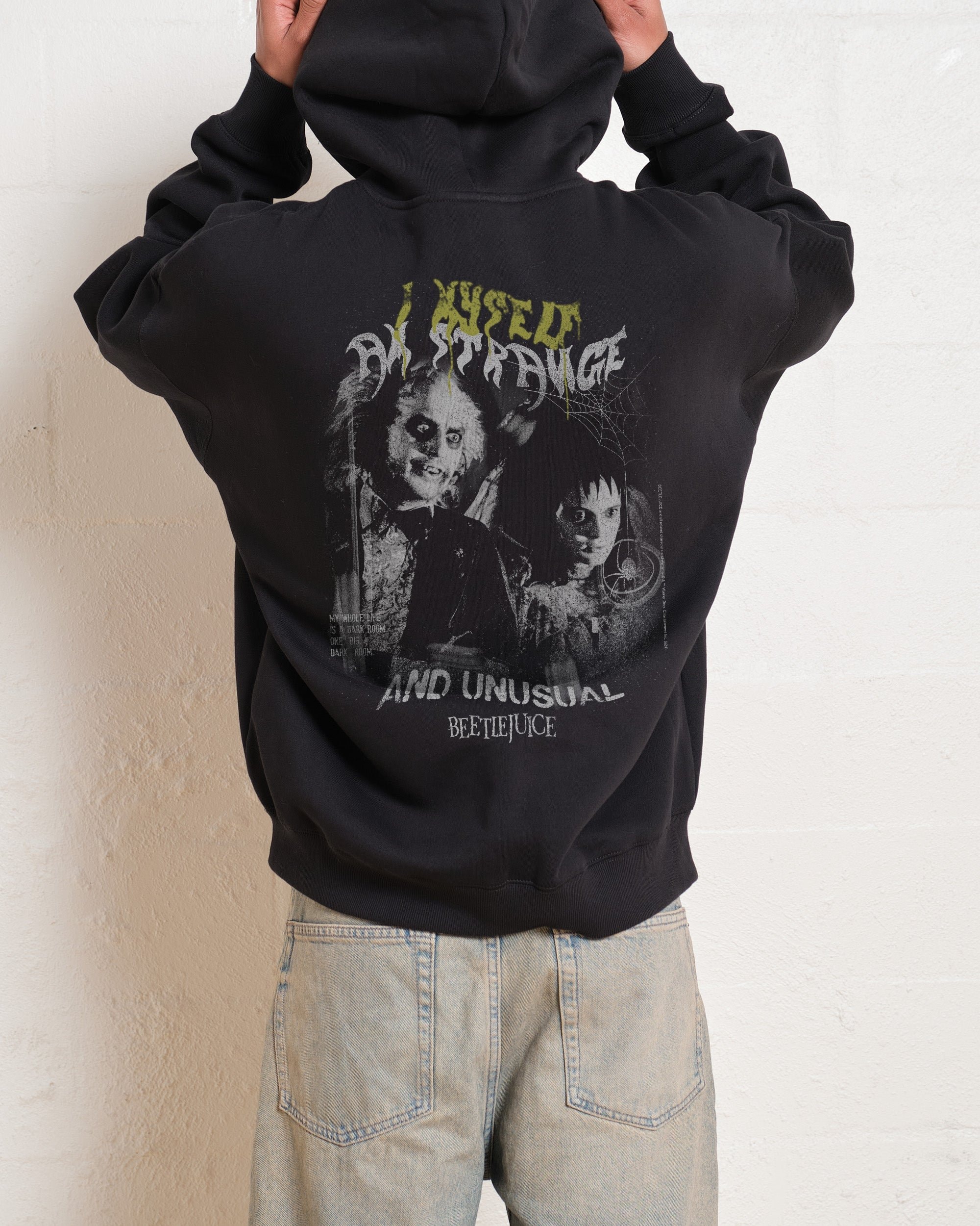 Strange & Unusual Beetlejuice Unisex Graphic Hoodie - 90s Boxy Fit, 340gsm Cotton-Poly Blend