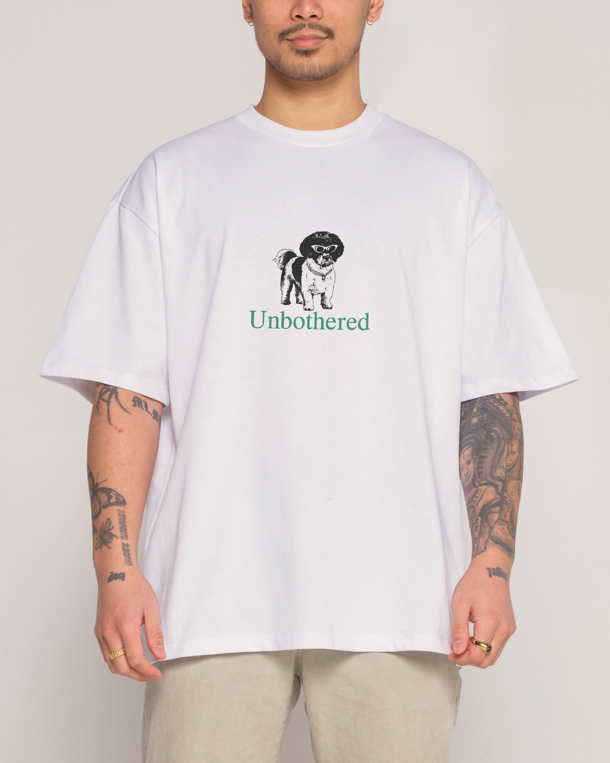 Unbothered Oversized Graphic Tee Unisex 90s Boxy Fit 100% Combed Cotton