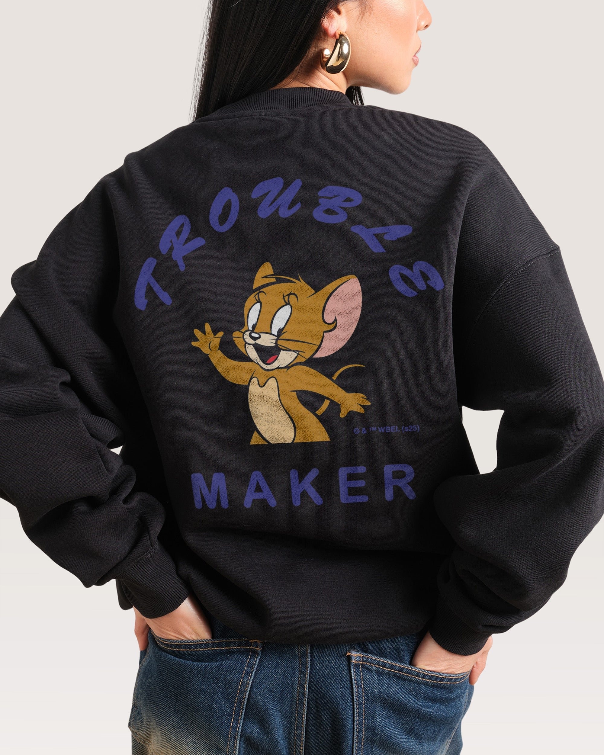 Troublesome Jerry Tom and Jerry Unisex Sweatshirt 340gsm Cotton Poly Blend